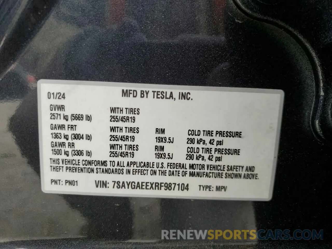 12 Photograph of a damaged car 7SAYGAEEXRF987104 TESLA MODEL Y 2024