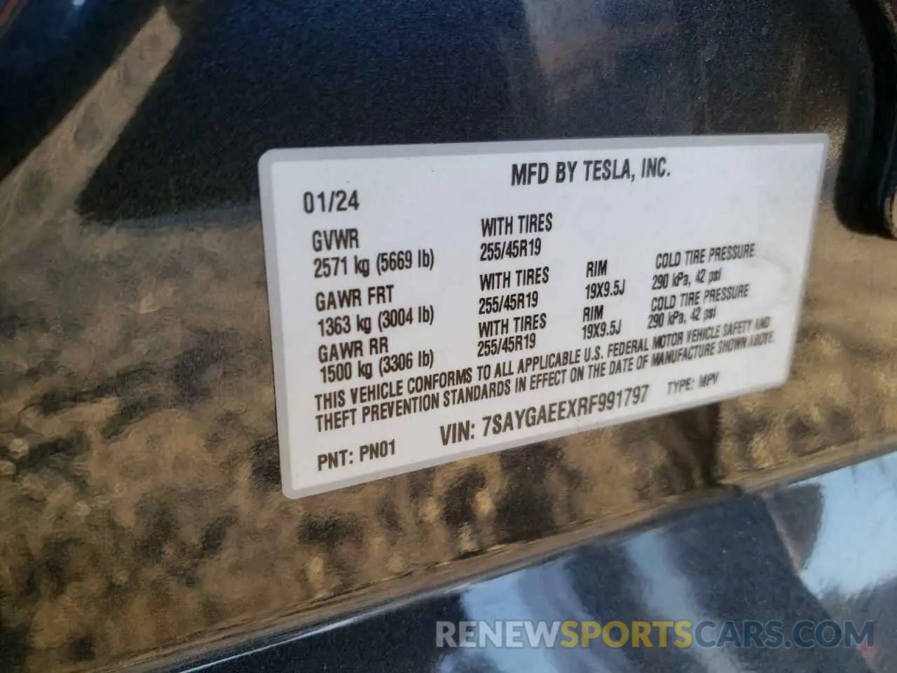 12 Photograph of a damaged car 7SAYGAEEXRF991797 TESLA MODEL Y 2024