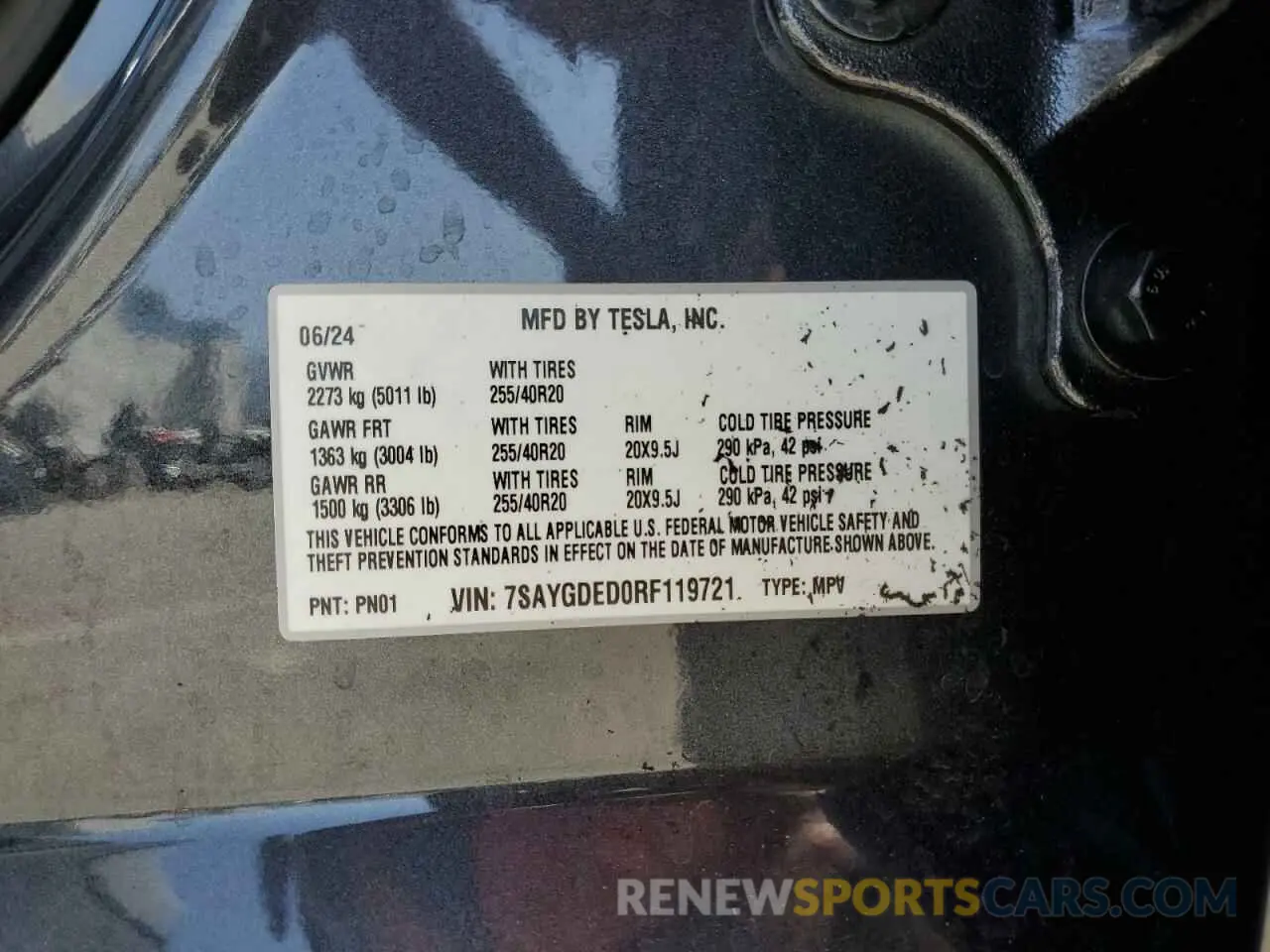 13 Photograph of a damaged car 7SAYGDED0RF119721 TESLA MODEL Y 2024