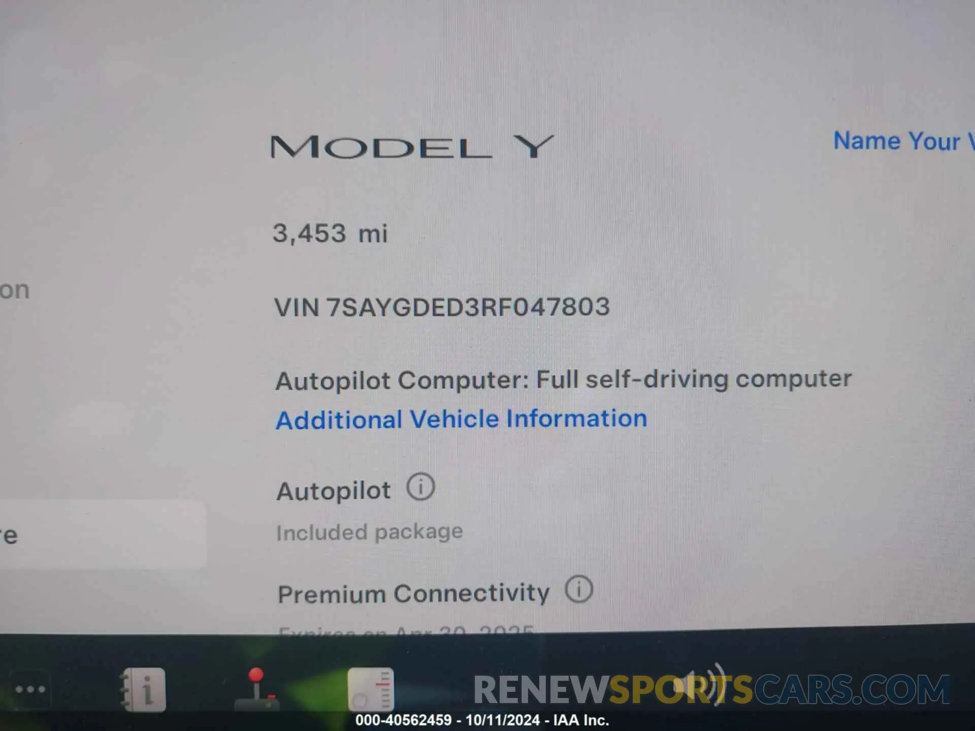 7 Photograph of a damaged car 7SAYGDED3RF047803 TESLA MODEL Y 2024