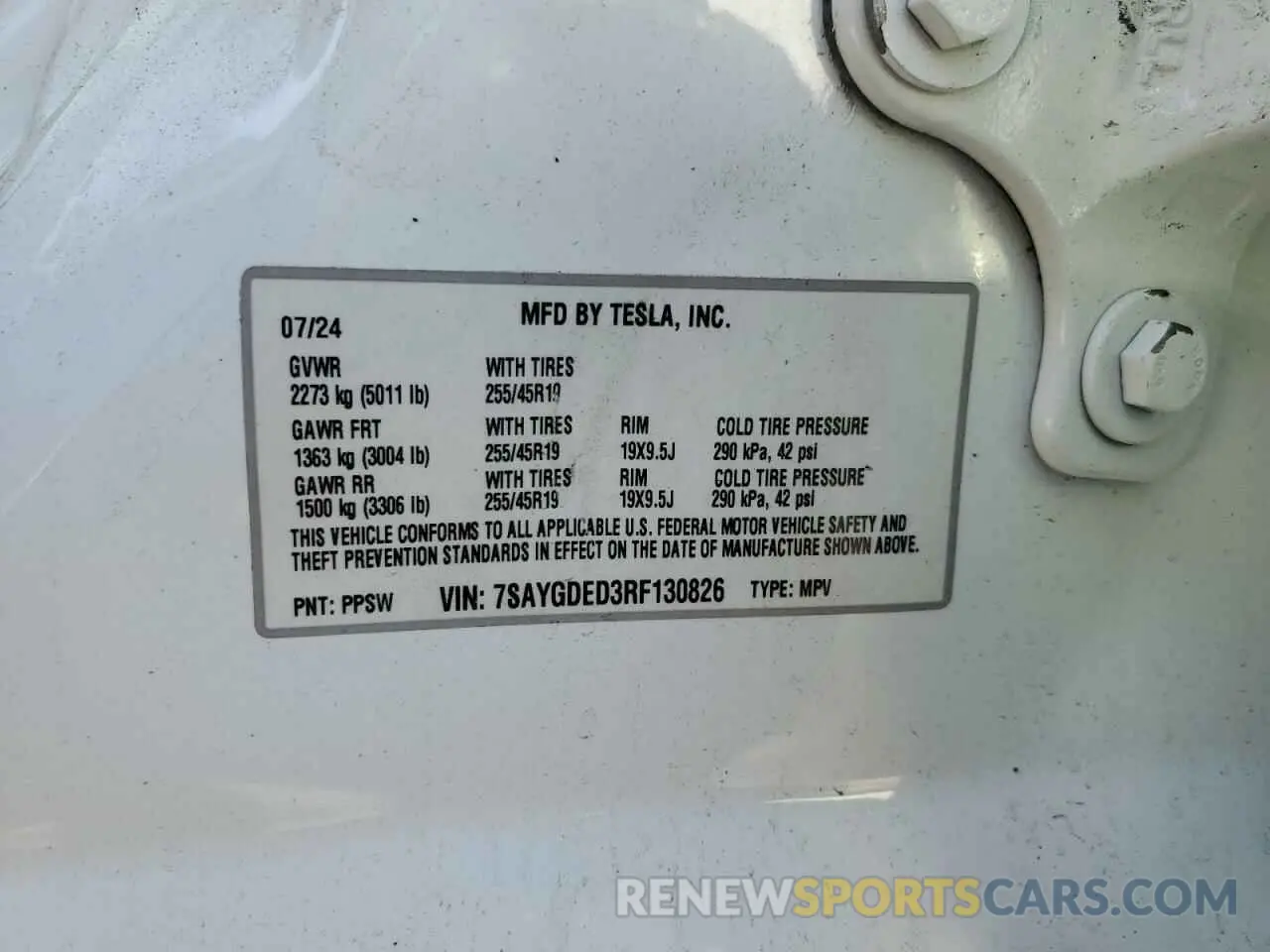 13 Photograph of a damaged car 7SAYGDED3RF130826 TESLA MODEL Y 2024