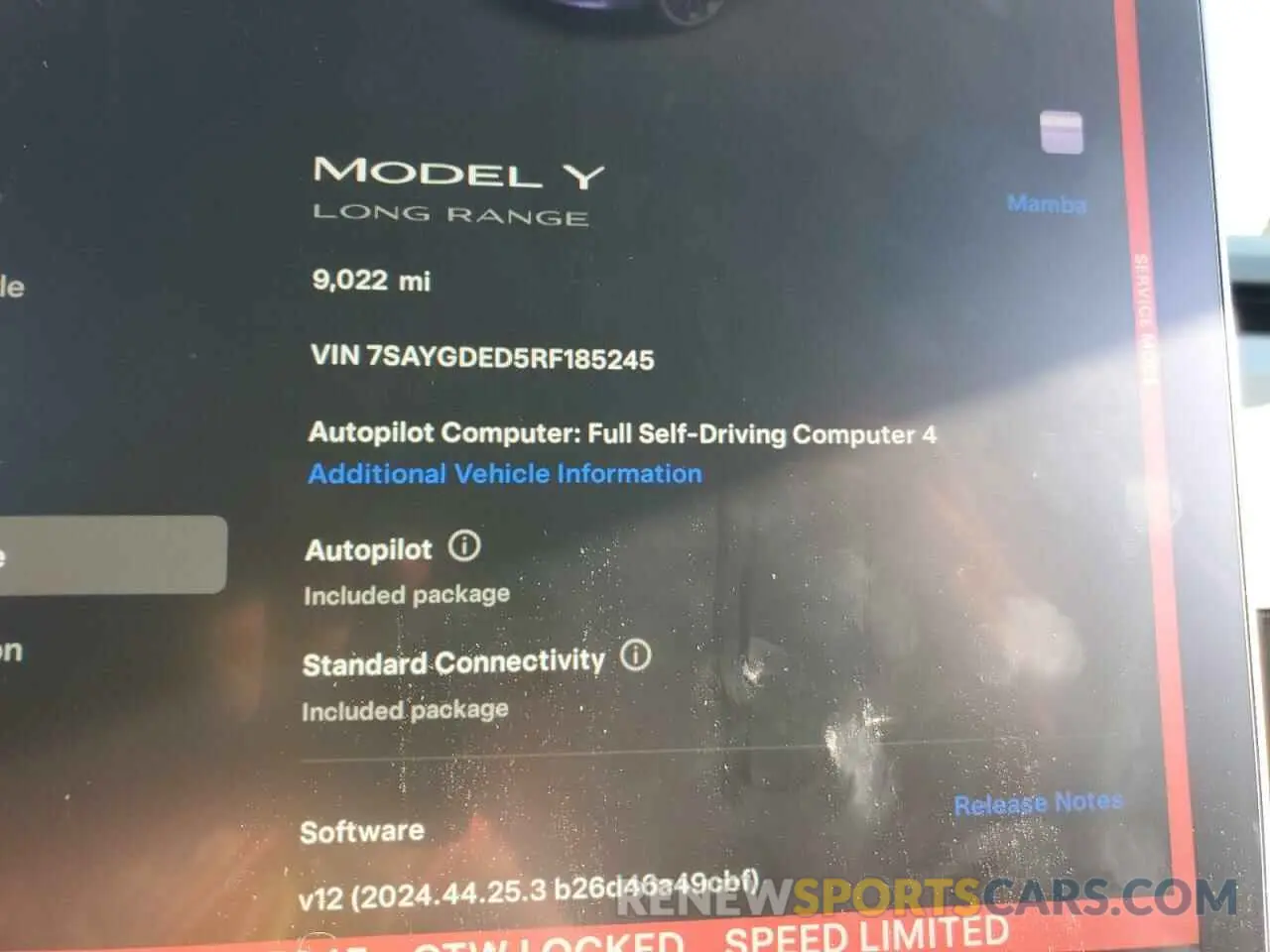 9 Photograph of a damaged car 7SAYGDED5RF185245 TESLA MODEL Y 2024