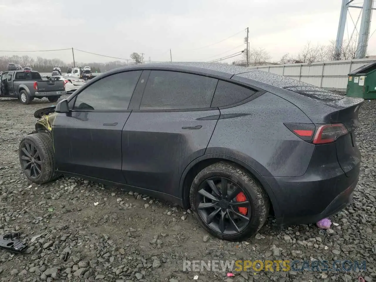 2 Photograph of a damaged car 7SAYGDED6RF093531 TESLA MODEL Y 2024