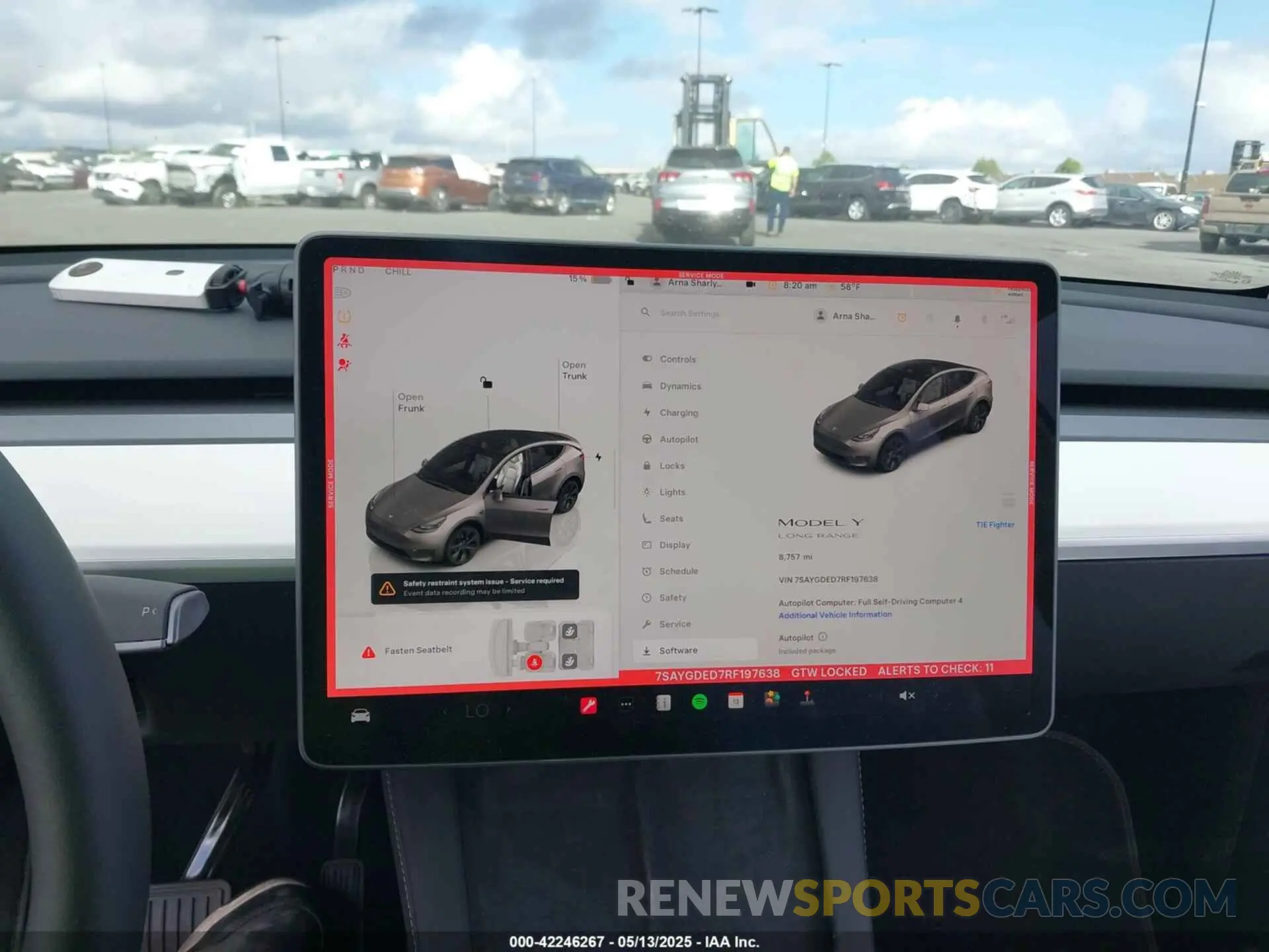 7 Photograph of a damaged car 7SAYGDED7RF197638 TESLA MODEL Y 2024