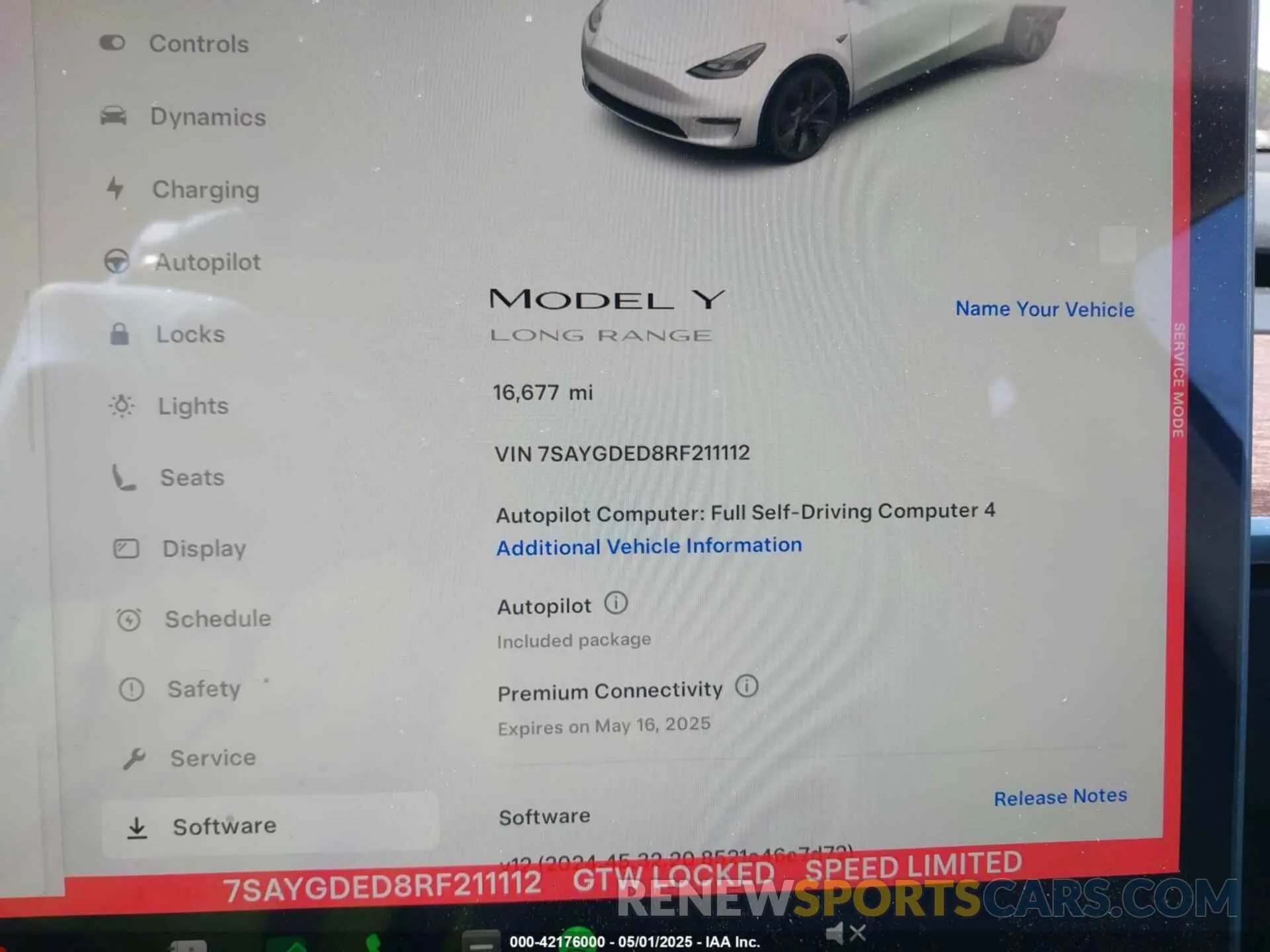 7 Photograph of a damaged car 7SAYGDED8RF211112 TESLA MODEL Y 2024