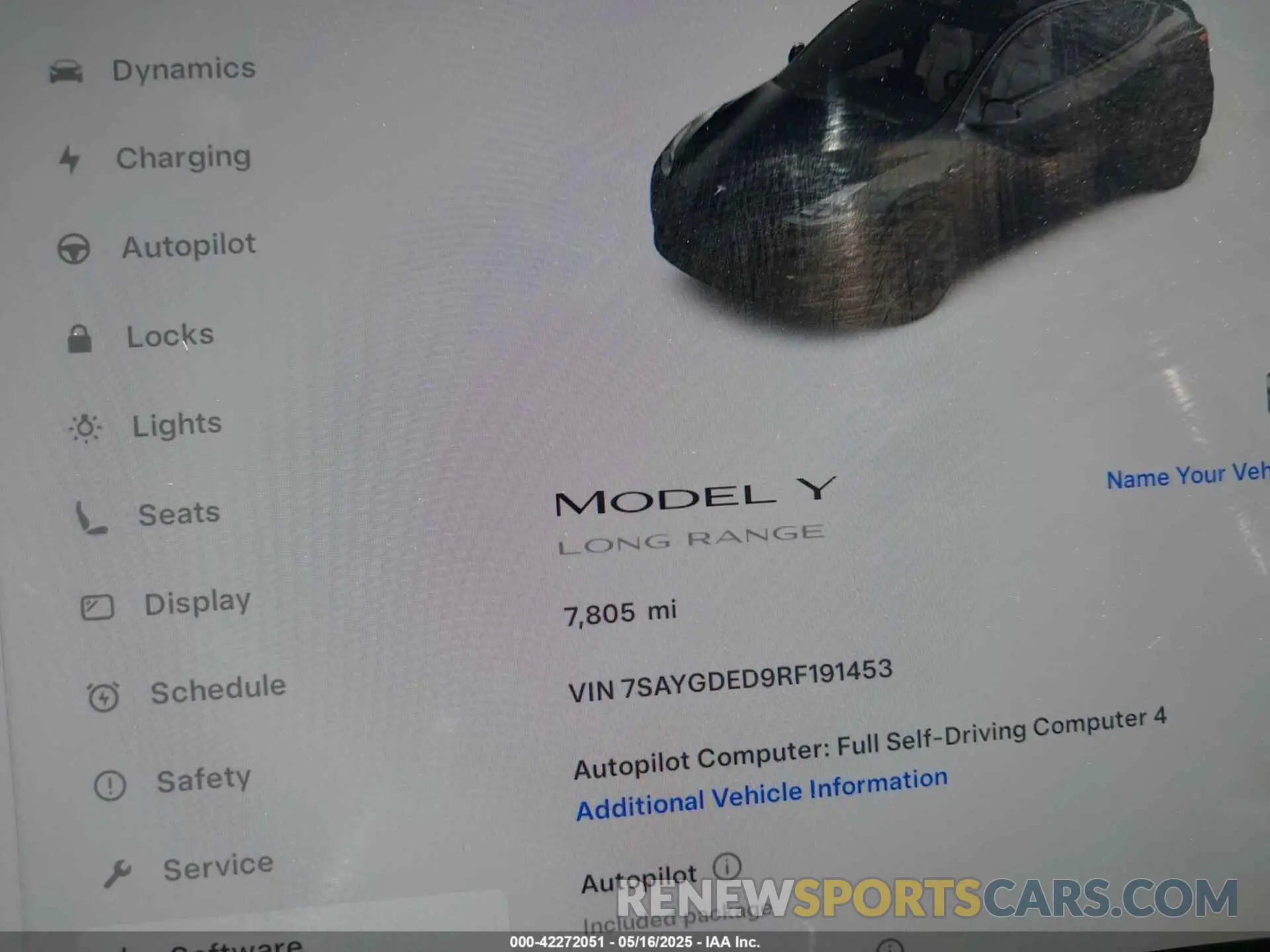 7 Photograph of a damaged car 7SAYGDED9RF191453 TESLA MODEL Y 2024
