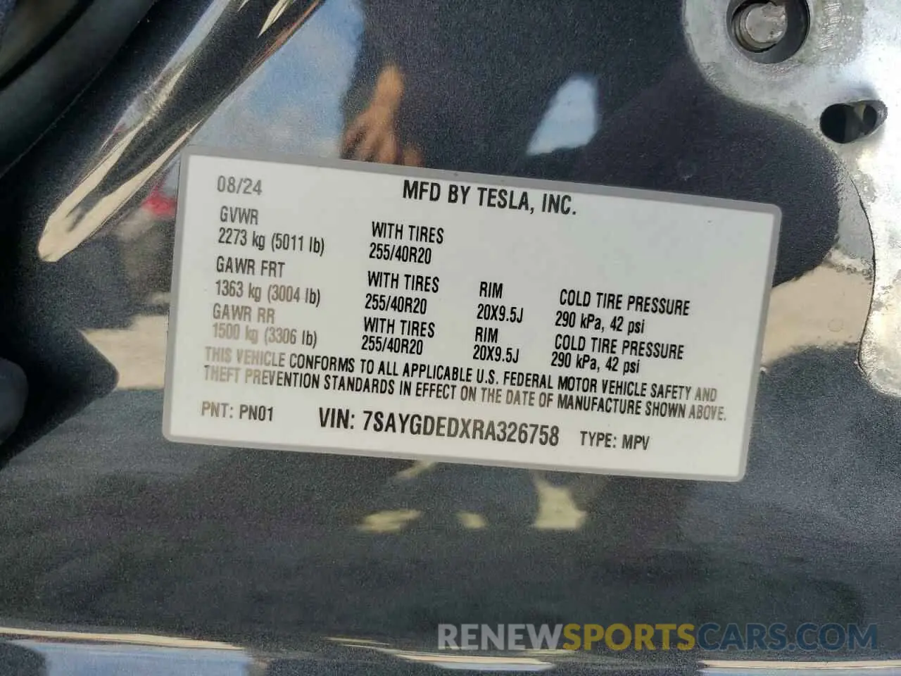13 Photograph of a damaged car 7SAYGDEDXRA326758 TESLA MODEL Y 2024