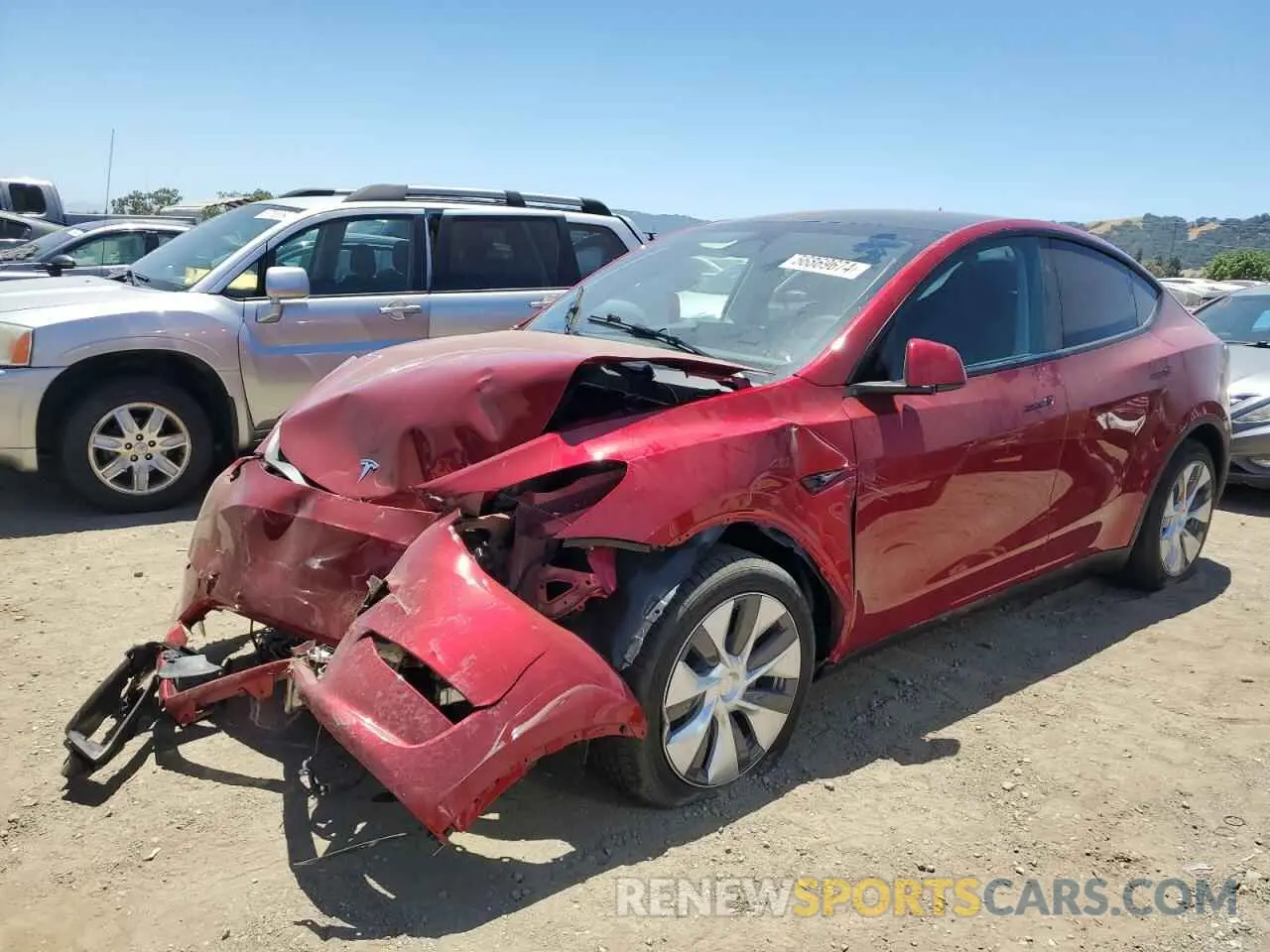 1 Photograph of a damaged car 7SAYGDEDXRF091121 TESLA MODEL Y 2024