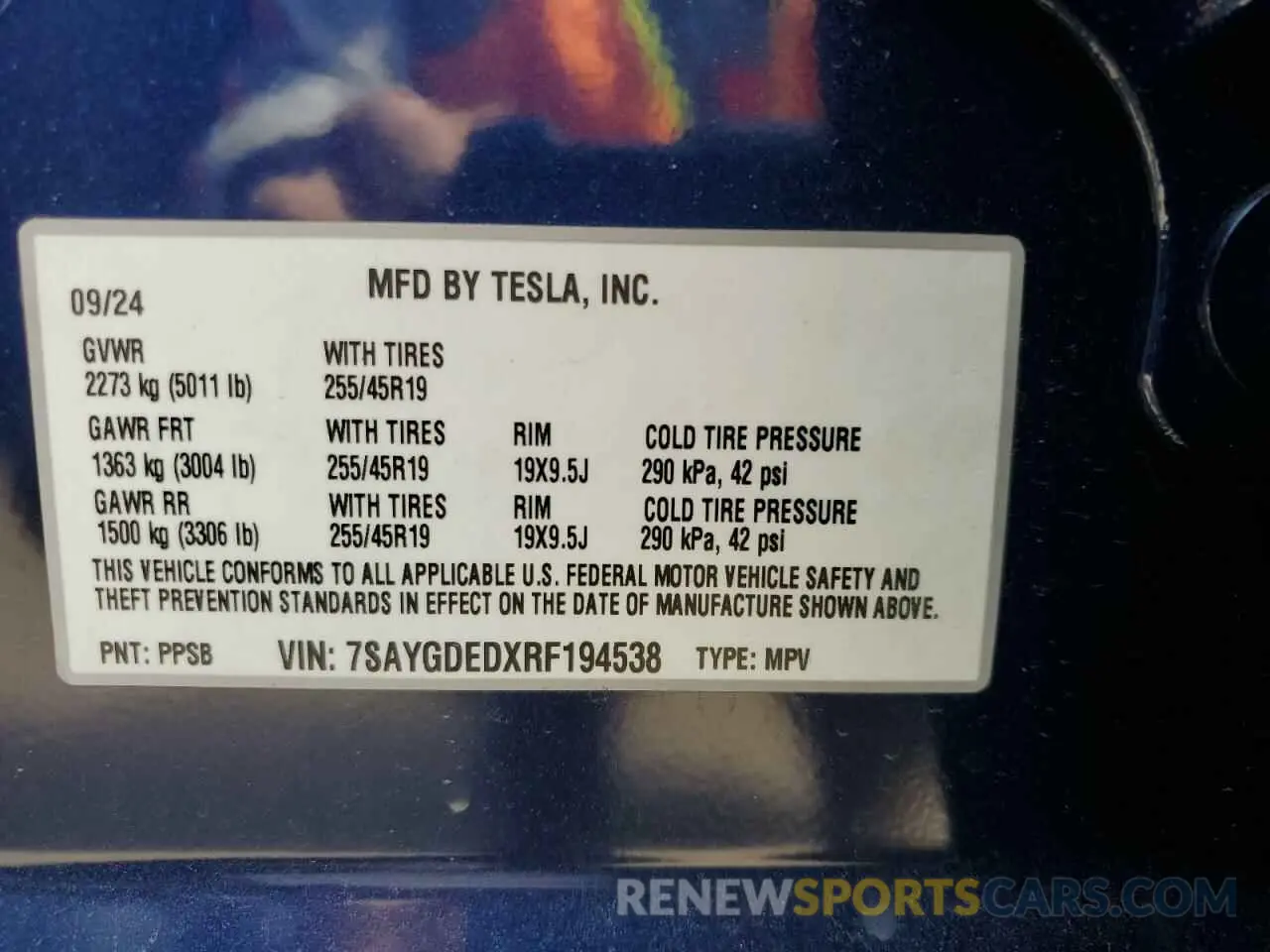 14 Photograph of a damaged car 7SAYGDEDXRF194538 TESLA MODEL Y 2024