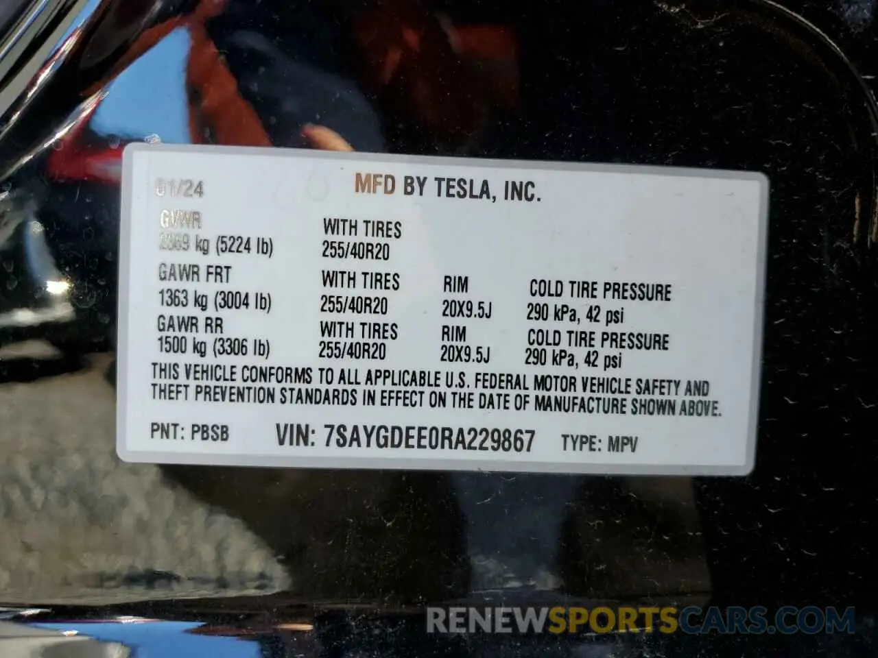 12 Photograph of a damaged car 7SAYGDEE0RA229867 TESLA MODEL Y 2024