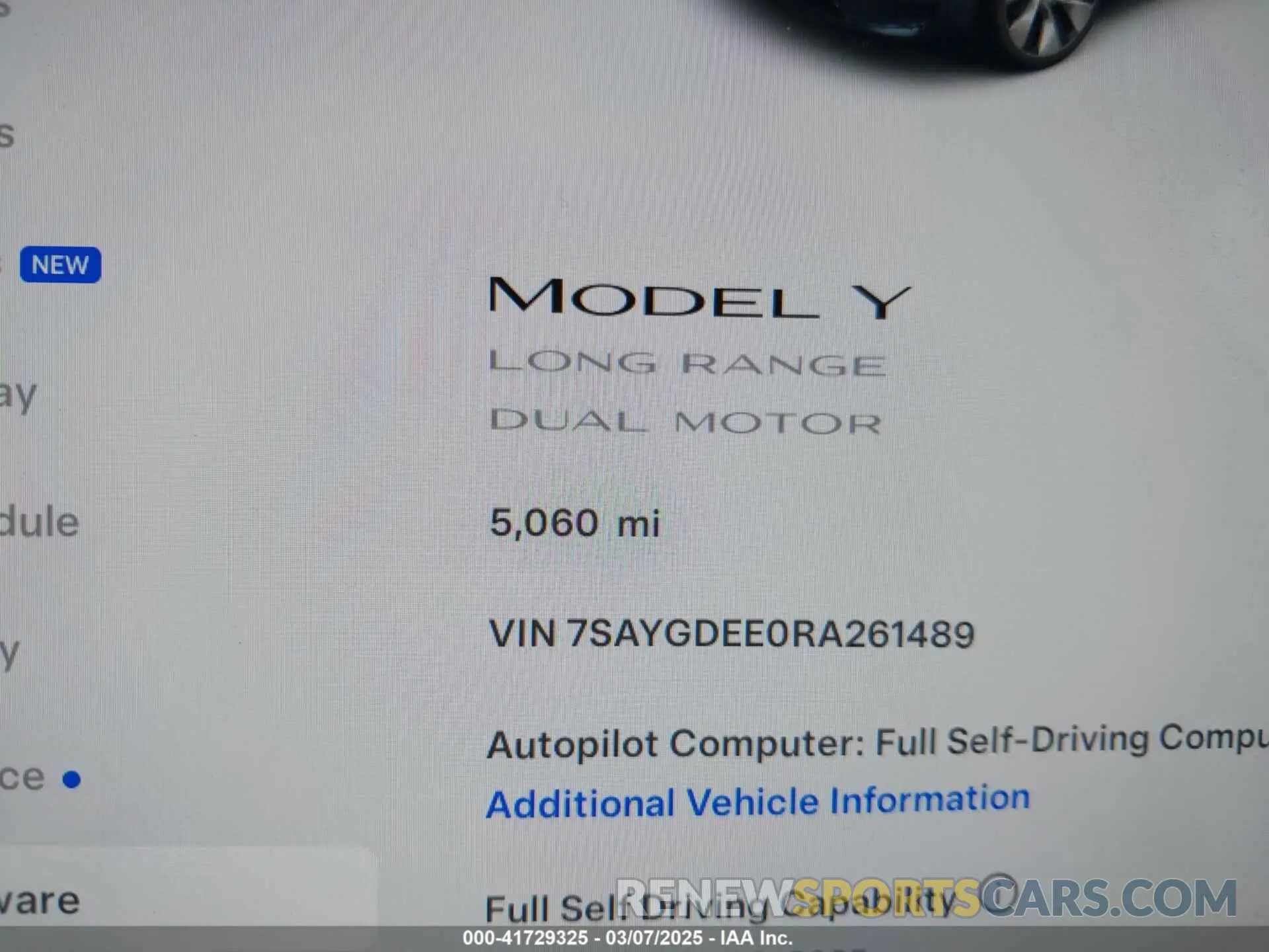 15 Photograph of a damaged car 7SAYGDEE0RA261489 TESLA MODEL Y 2024