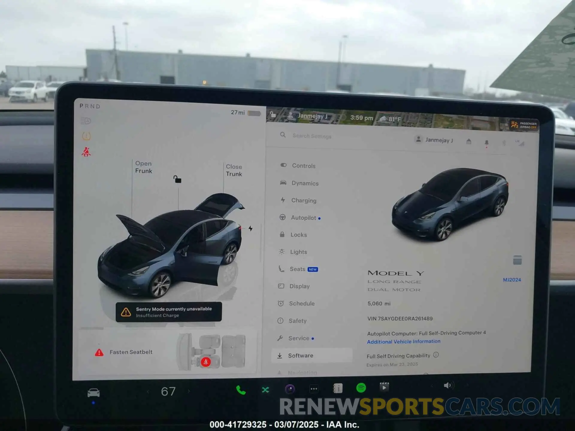 7 Photograph of a damaged car 7SAYGDEE0RA261489 TESLA MODEL Y 2024