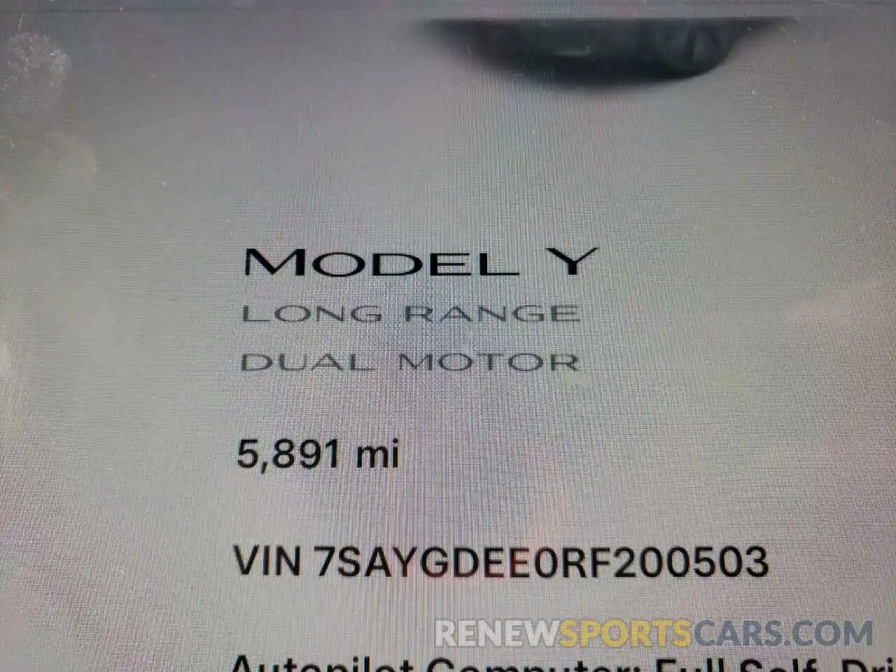 9 Photograph of a damaged car 7SAYGDEE0RF200503 TESLA MODEL Y 2024