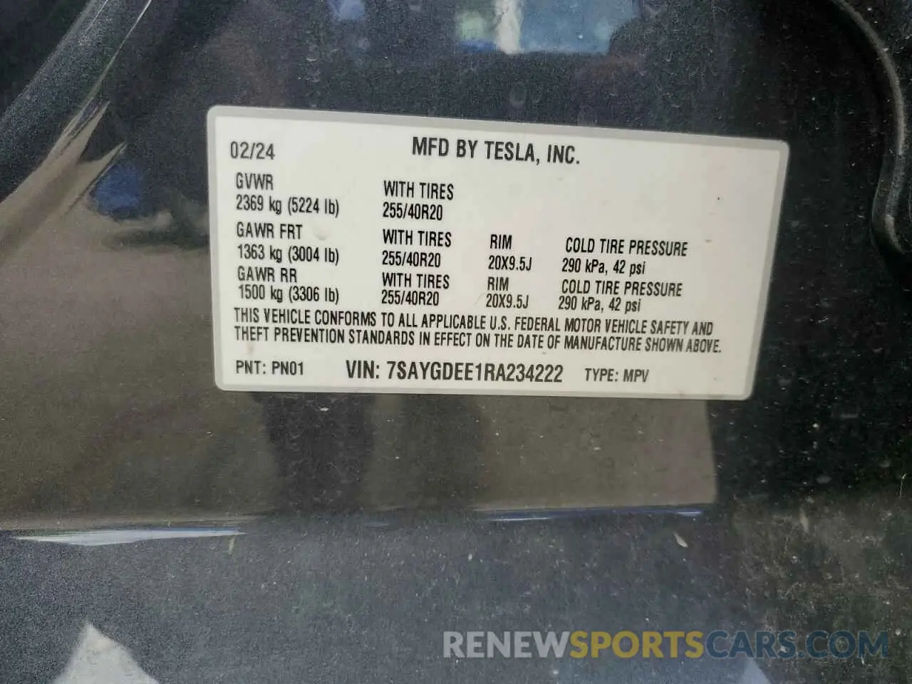 12 Photograph of a damaged car 7SAYGDEE1RA234222 TESLA MODEL Y 2024