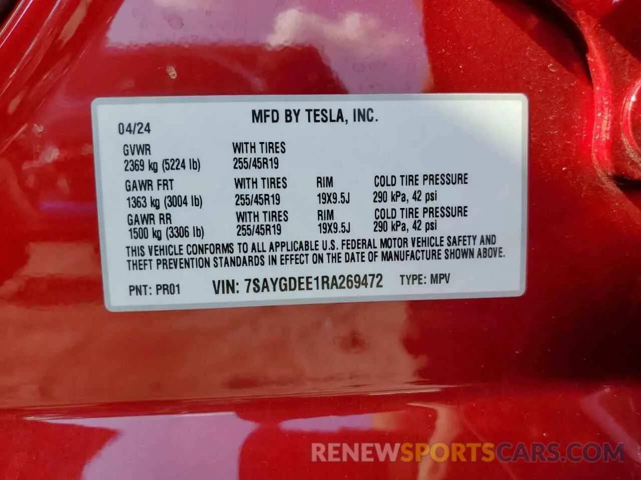 12 Photograph of a damaged car 7SAYGDEE1RA269472 TESLA MODEL Y 2024