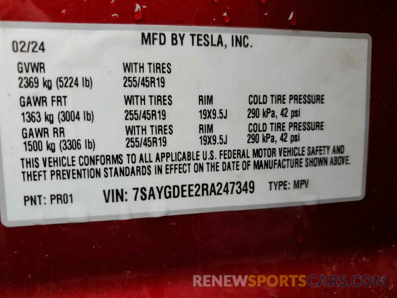 12 Photograph of a damaged car 7SAYGDEE2RA247349 TESLA MODEL Y 2024