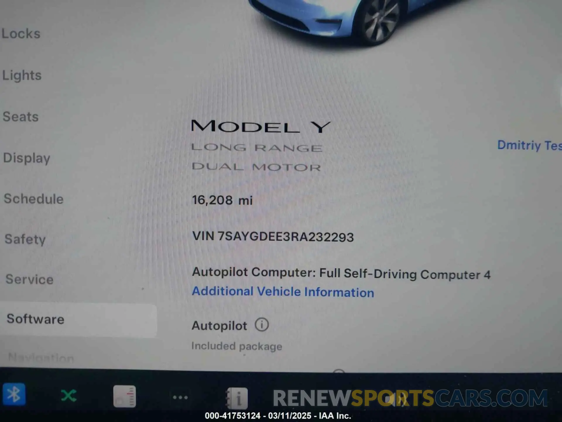 15 Photograph of a damaged car 7SAYGDEE3RA232293 TESLA MODEL Y 2024
