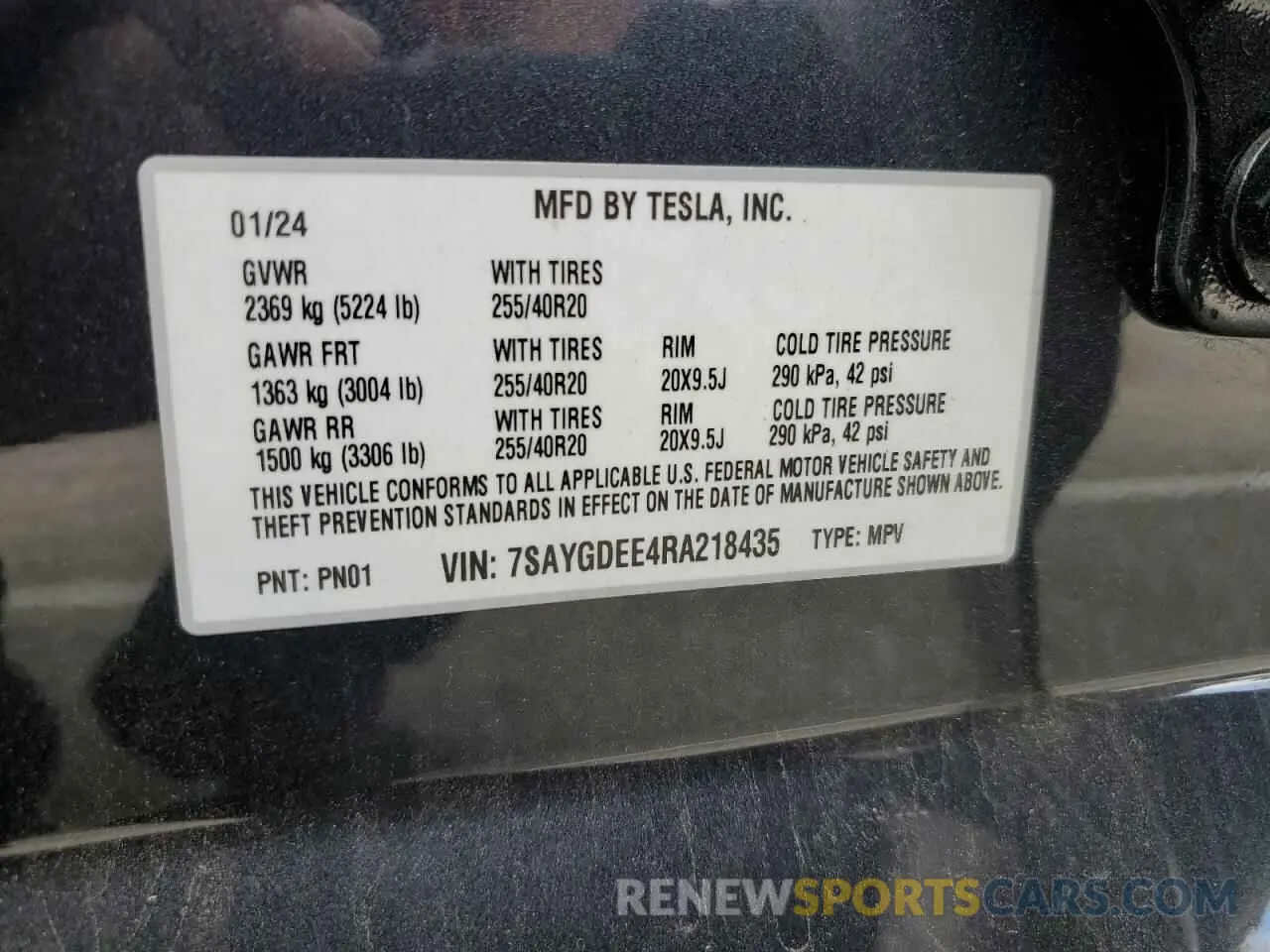 12 Photograph of a damaged car 7SAYGDEE4RA218435 TESLA MODEL Y 2024