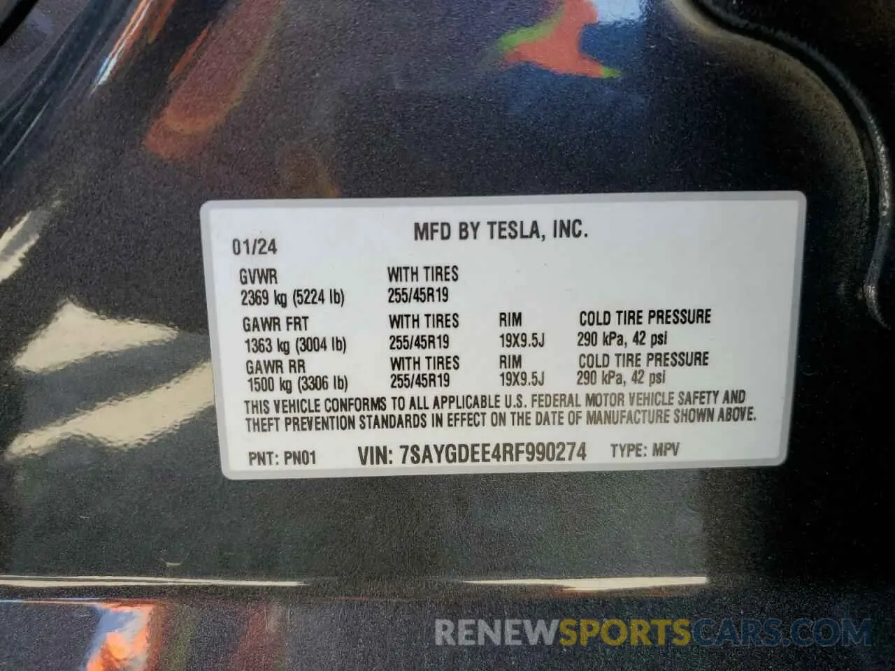 12 Photograph of a damaged car 7SAYGDEE4RF990274 TESLA MODEL Y 2024
