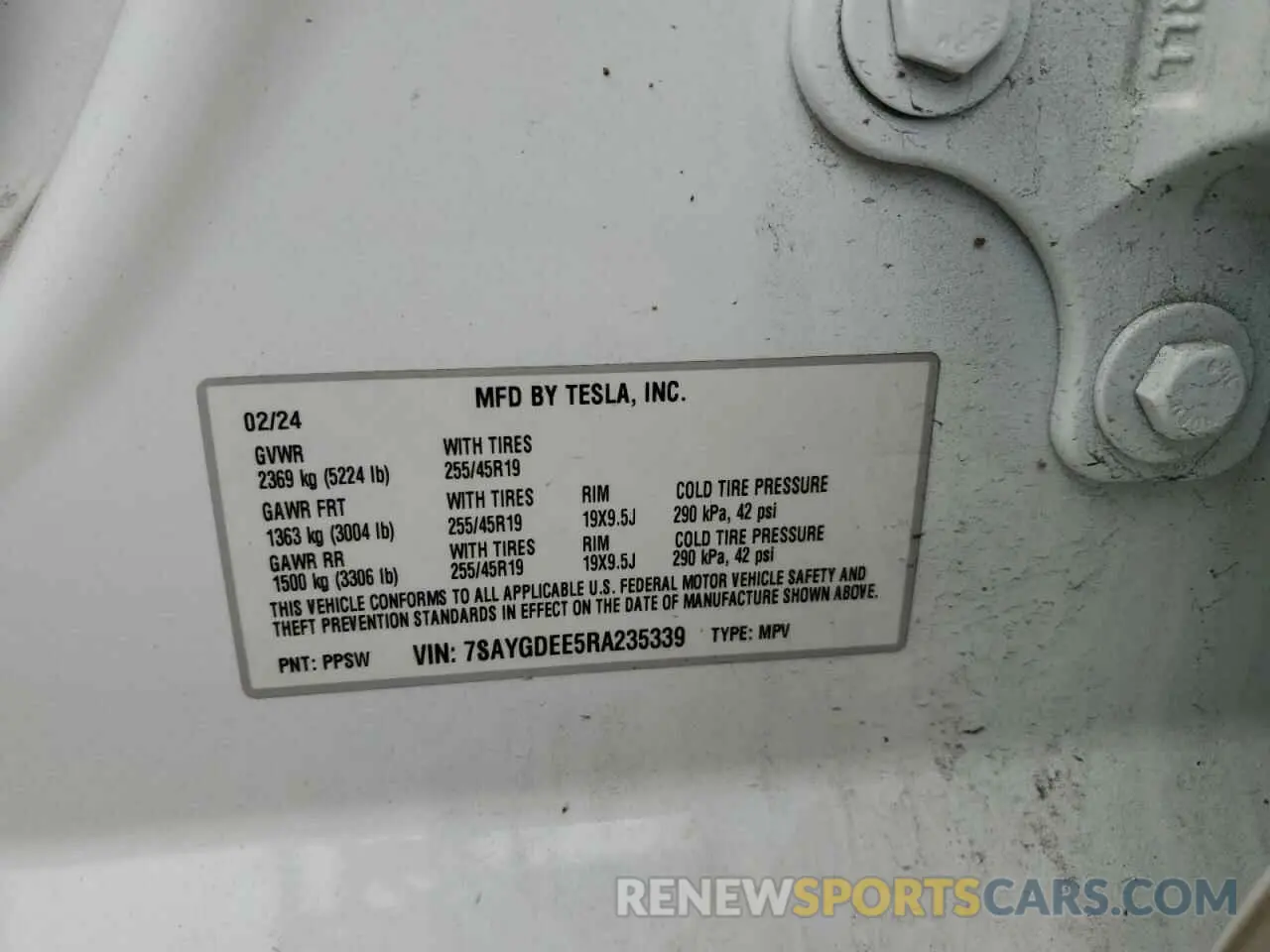 12 Photograph of a damaged car 7SAYGDEE5RA235339 TESLA MODEL Y 2024