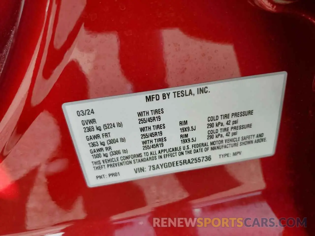 12 Photograph of a damaged car 7SAYGDEE5RA255736 TESLA MODEL Y 2024