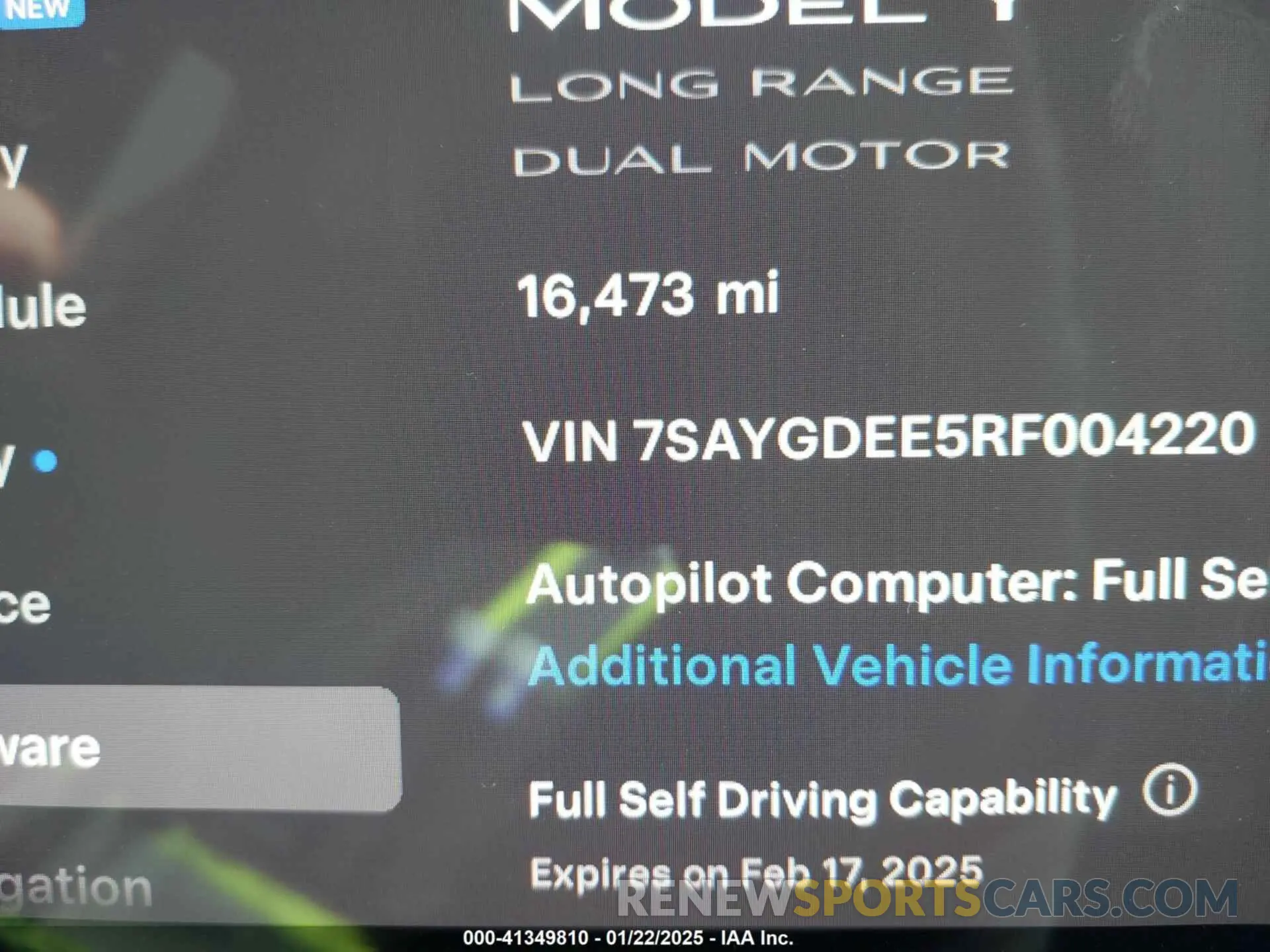 15 Photograph of a damaged car 7SAYGDEE5RF004220 TESLA MODEL Y 2024