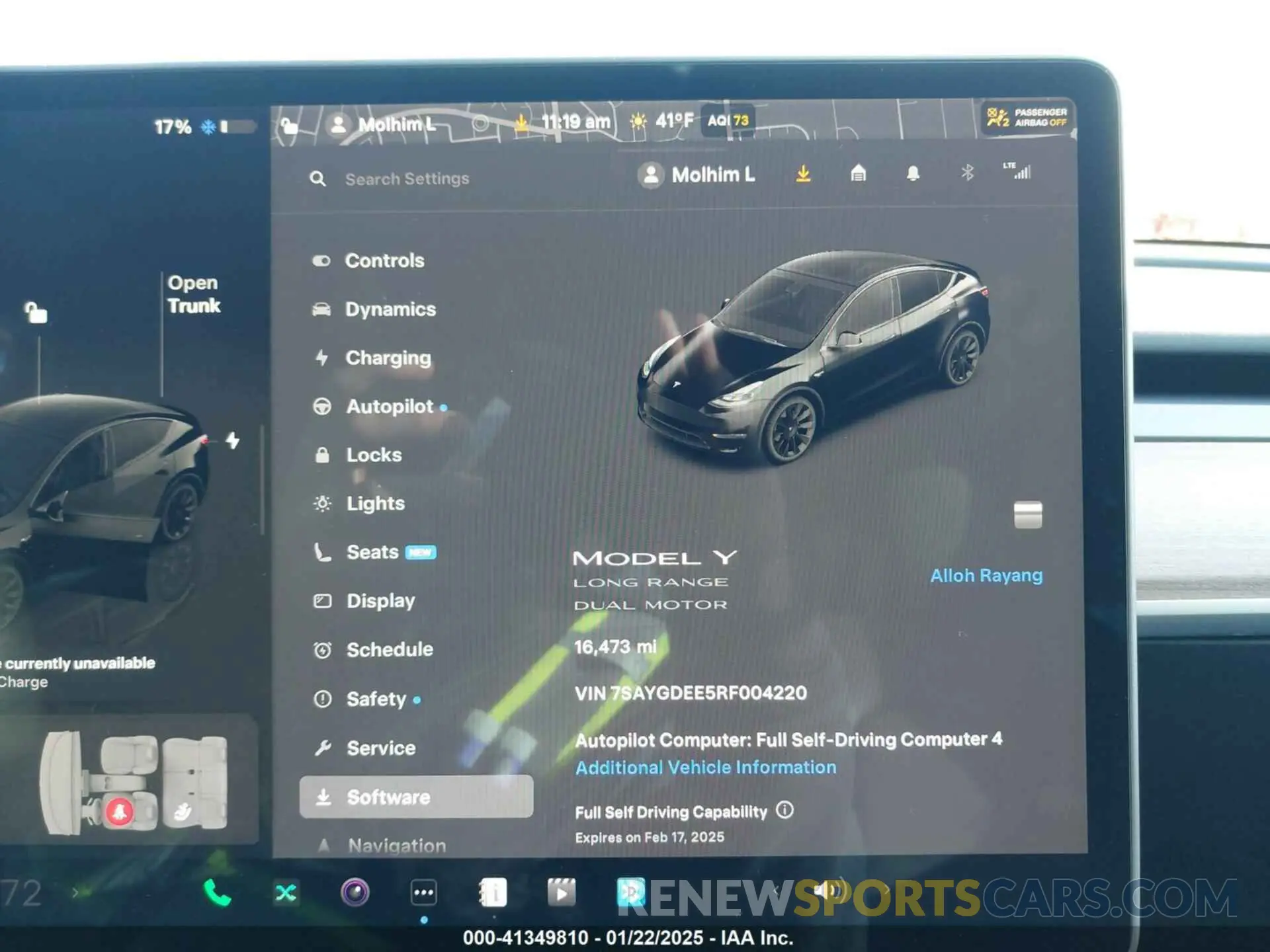 7 Photograph of a damaged car 7SAYGDEE5RF004220 TESLA MODEL Y 2024