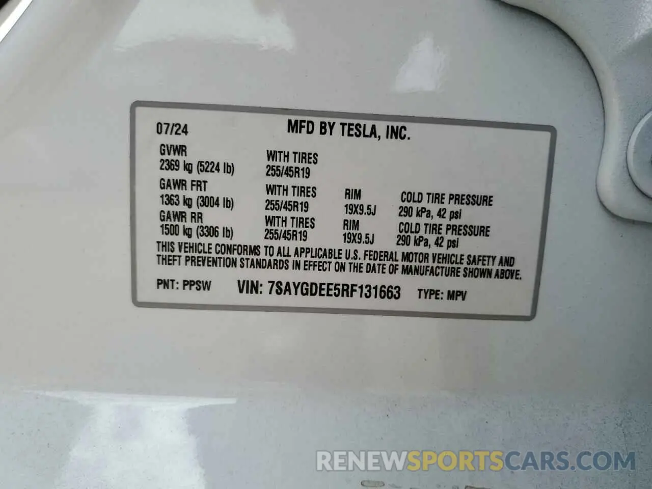 12 Photograph of a damaged car 7SAYGDEE5RF131663 TESLA MODEL Y 2024
