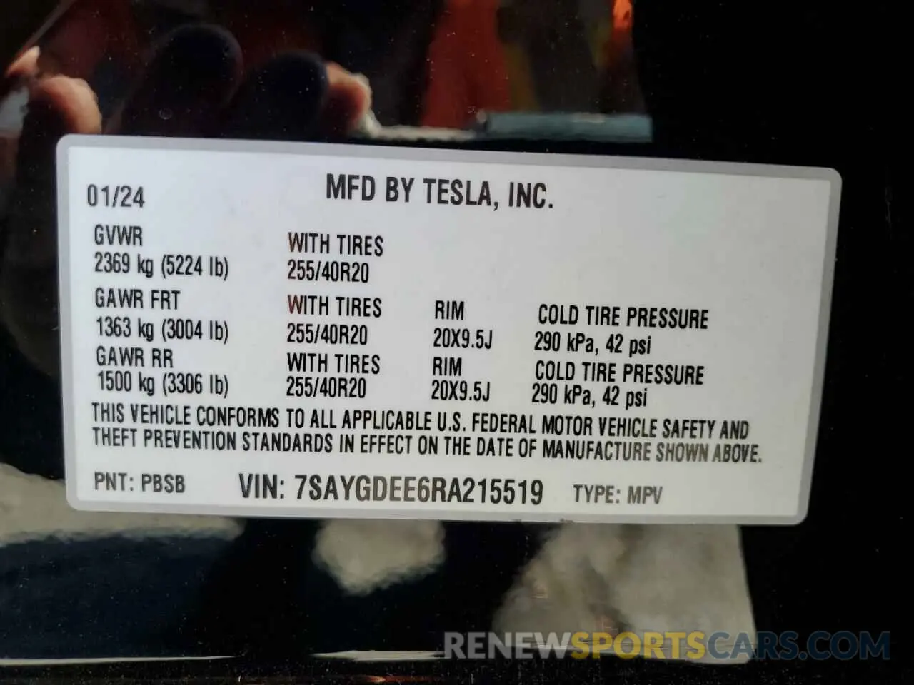 13 Photograph of a damaged car 7SAYGDEE6RA215519 TESLA MODEL Y 2024