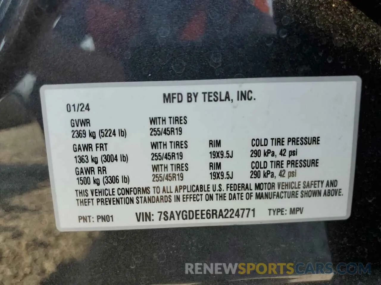 12 Photograph of a damaged car 7SAYGDEE6RA224771 TESLA MODEL Y 2024