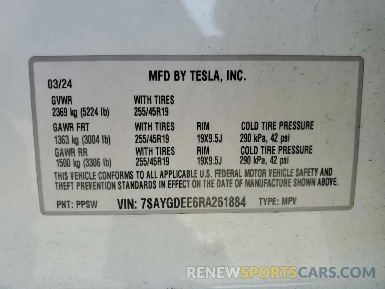 12 Photograph of a damaged car 7SAYGDEE6RA261884 TESLA MODEL Y 2024