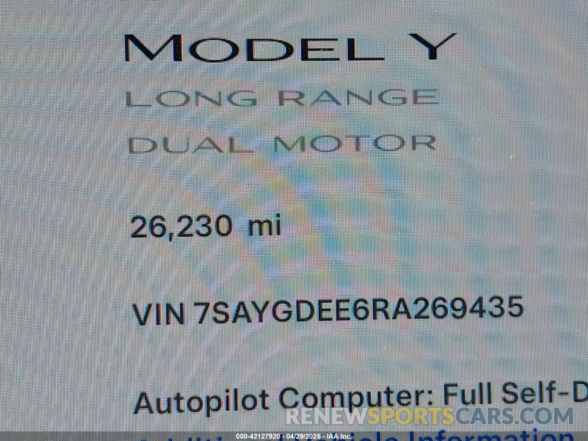 15 Photograph of a damaged car 7SAYGDEE6RA269435 TESLA MODEL Y 2024