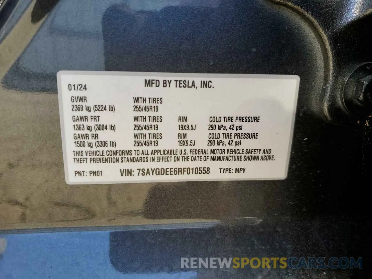 13 Photograph of a damaged car 7SAYGDEE6RF010558 TESLA MODEL Y 2024
