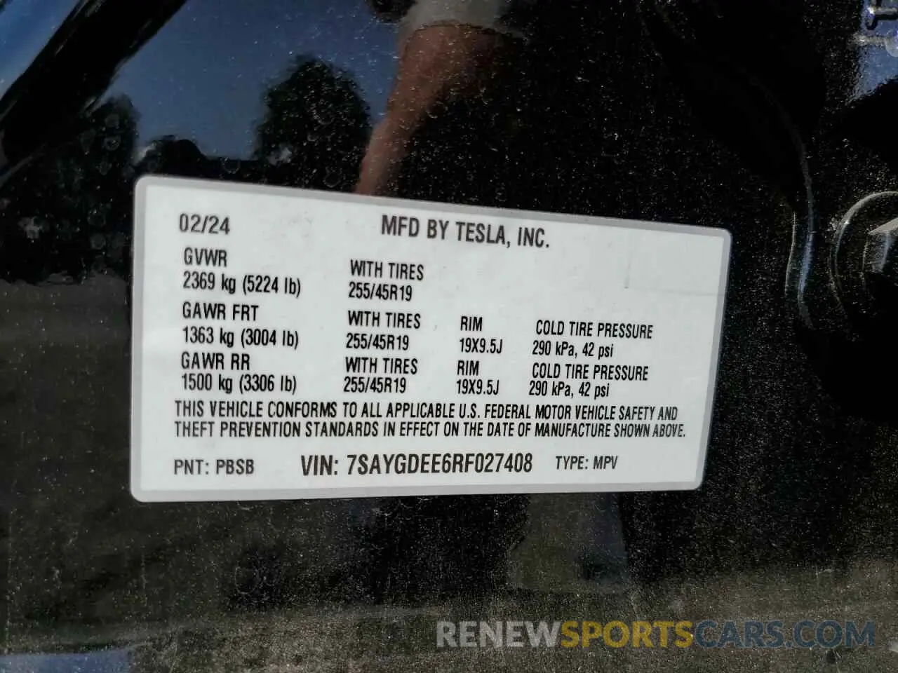 14 Photograph of a damaged car 7SAYGDEE6RF027408 TESLA MODEL Y 2024