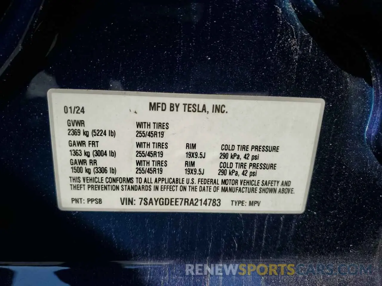 14 Photograph of a damaged car 7SAYGDEE7RA214783 TESLA MODEL Y 2024