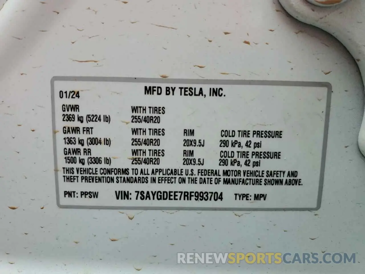 14 Photograph of a damaged car 7SAYGDEE7RF993704 TESLA MODEL Y 2024