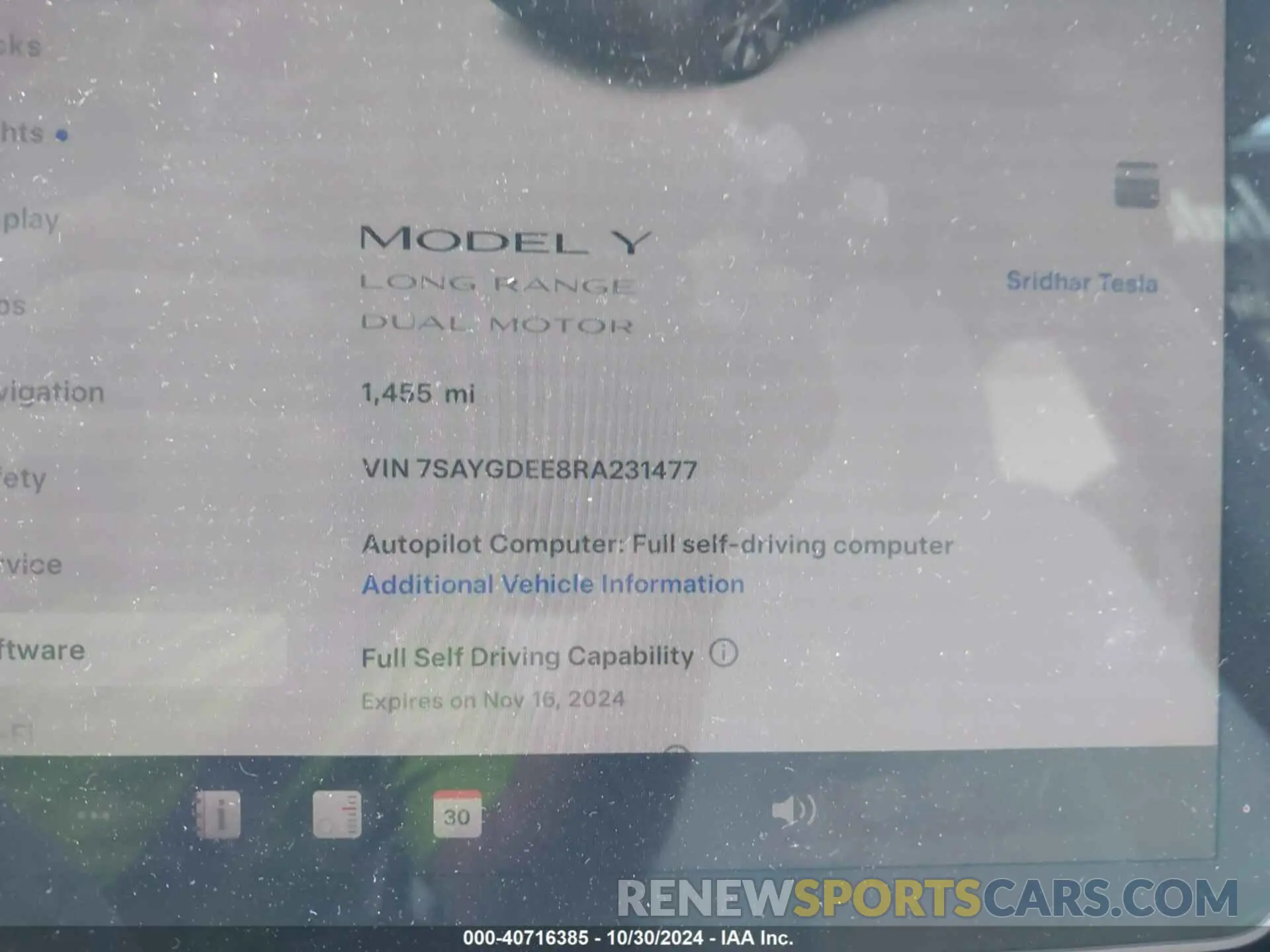 7 Photograph of a damaged car 7SAYGDEE8RA231477 TESLA MODEL Y 2024
