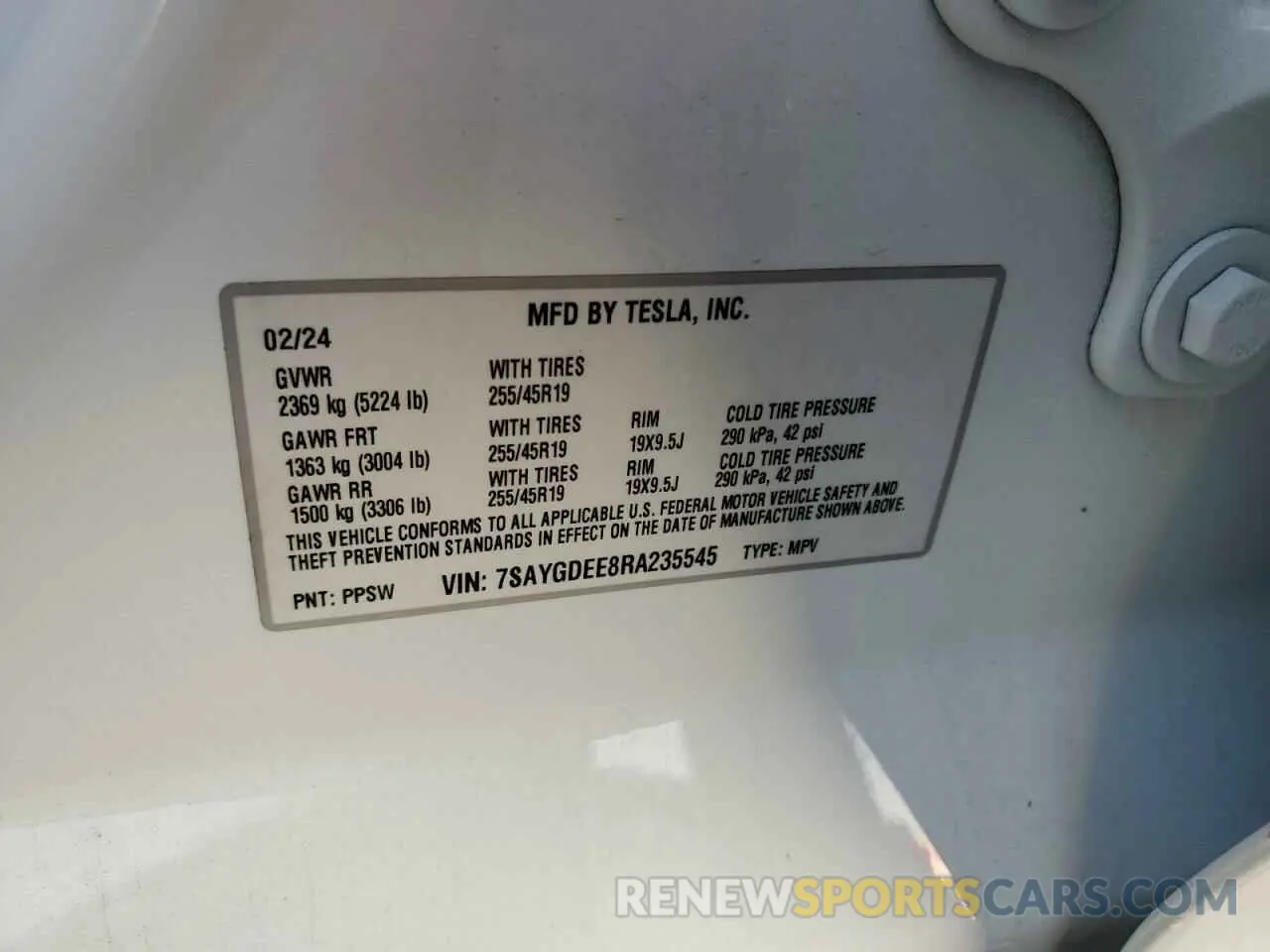 14 Photograph of a damaged car 7SAYGDEE8RA235545 TESLA MODEL Y 2024