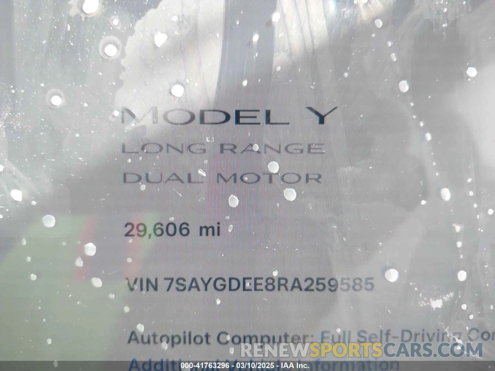 7 Photograph of a damaged car 7SAYGDEE8RA259585 TESLA MODEL Y 2024
