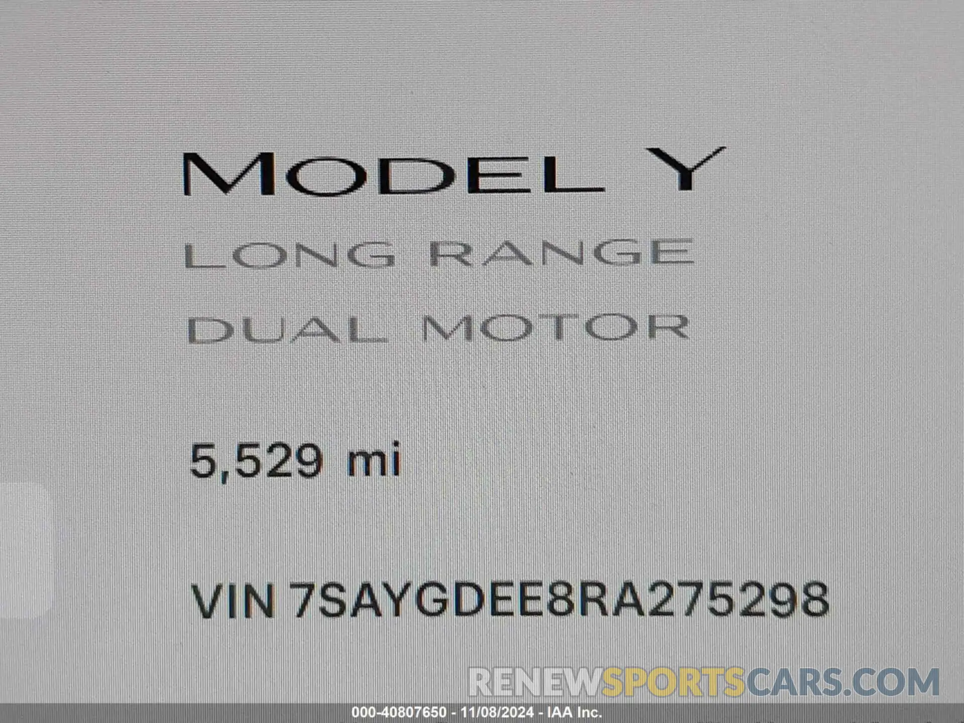 16 Photograph of a damaged car 7SAYGDEE8RA275298 TESLA MODEL Y 2024