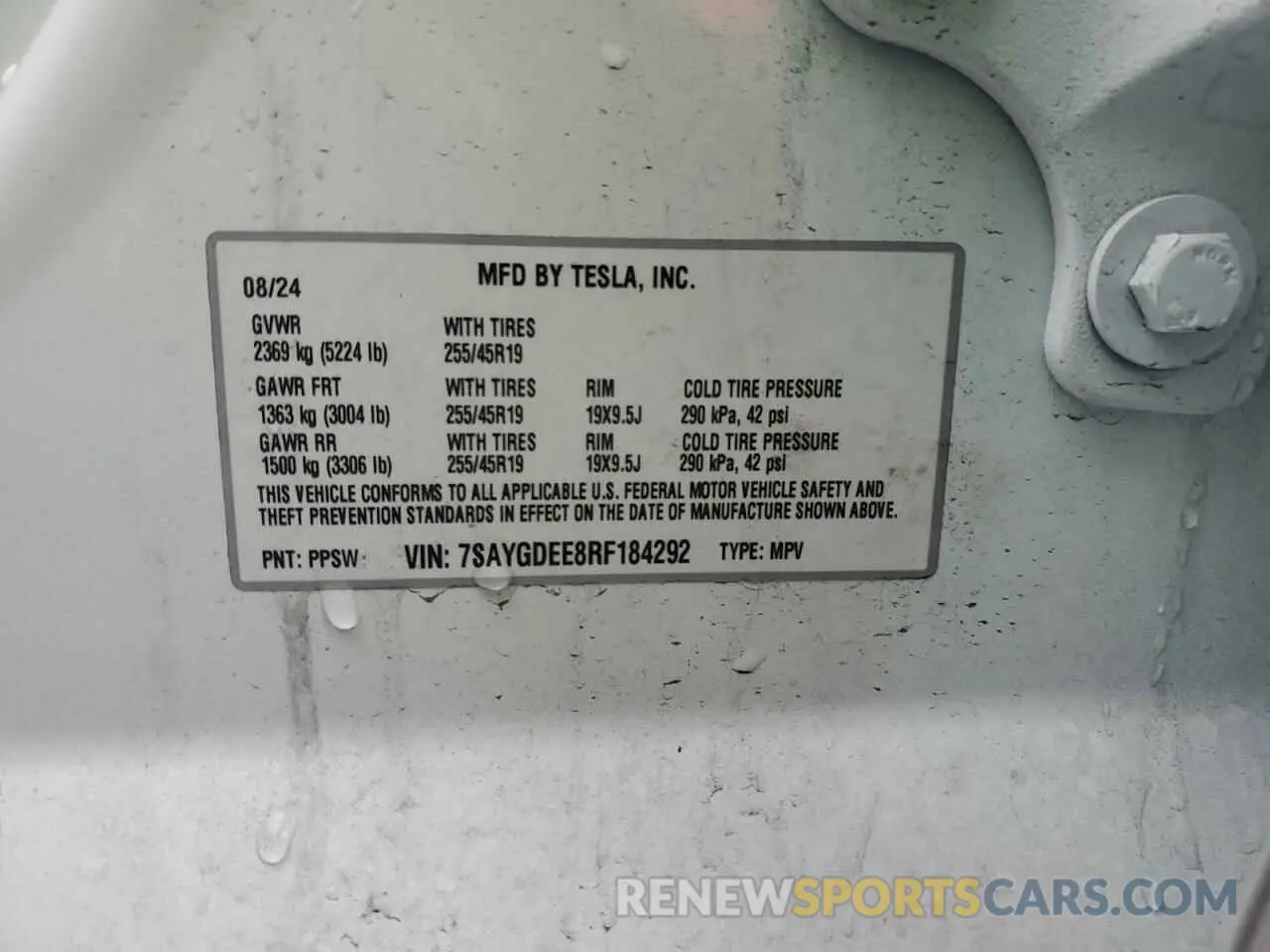 12 Photograph of a damaged car 7SAYGDEE8RF184292 TESLA MODEL Y 2024