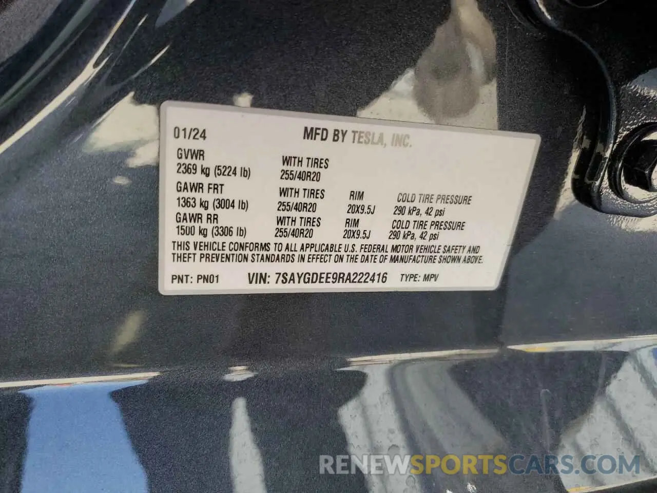 13 Photograph of a damaged car 7SAYGDEE9RA222416 TESLA MODEL Y 2024
