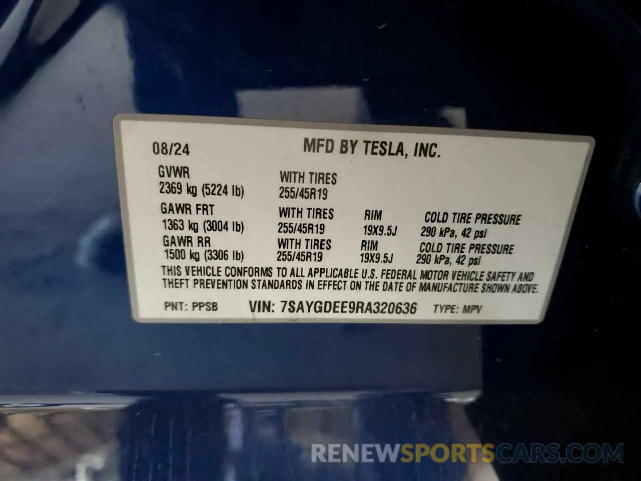 13 Photograph of a damaged car 7SAYGDEE9RA320636 TESLA MODEL Y 2024