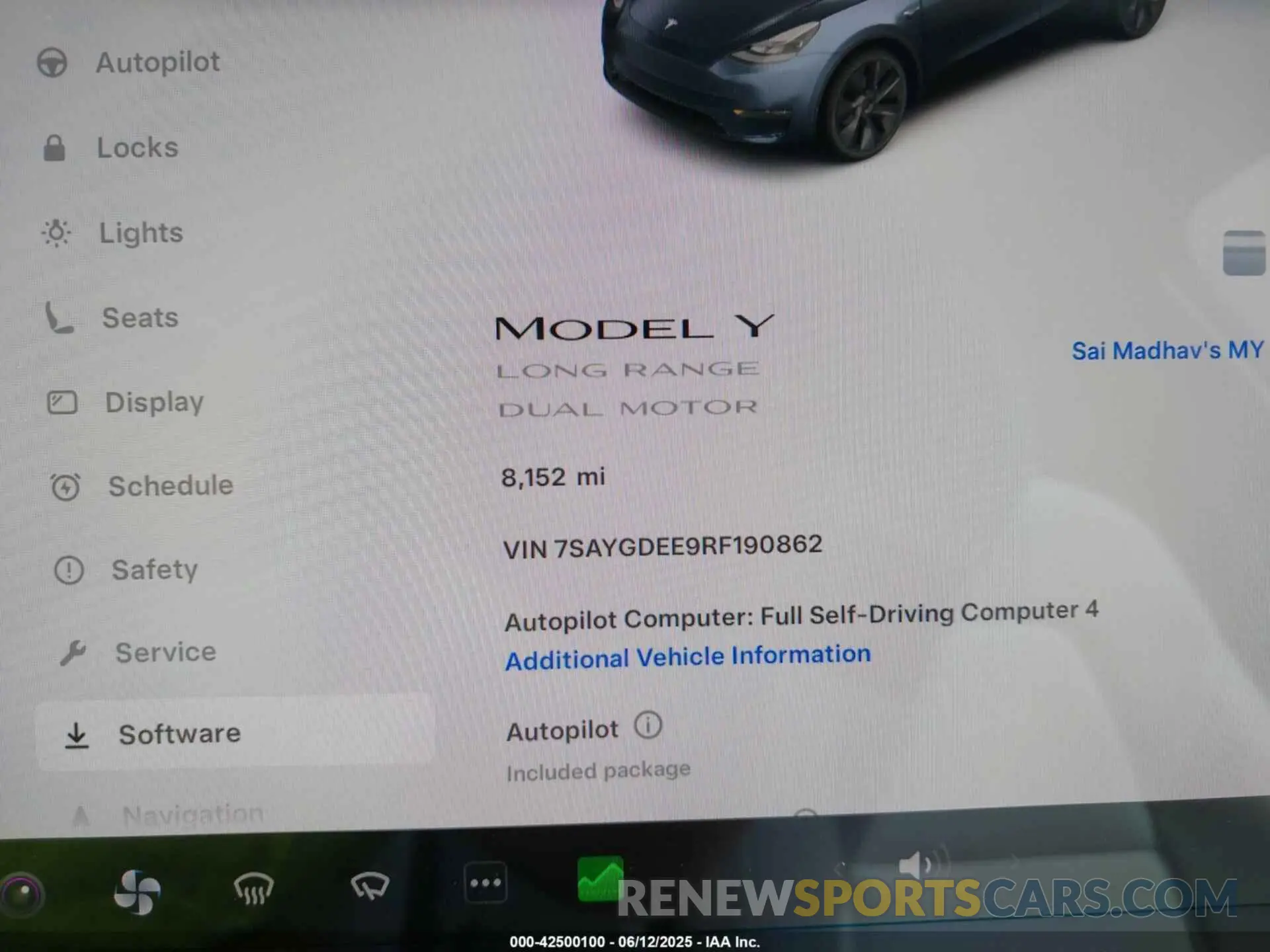 7 Photograph of a damaged car 7SAYGDEE9RF190862 TESLA MODEL Y 2024