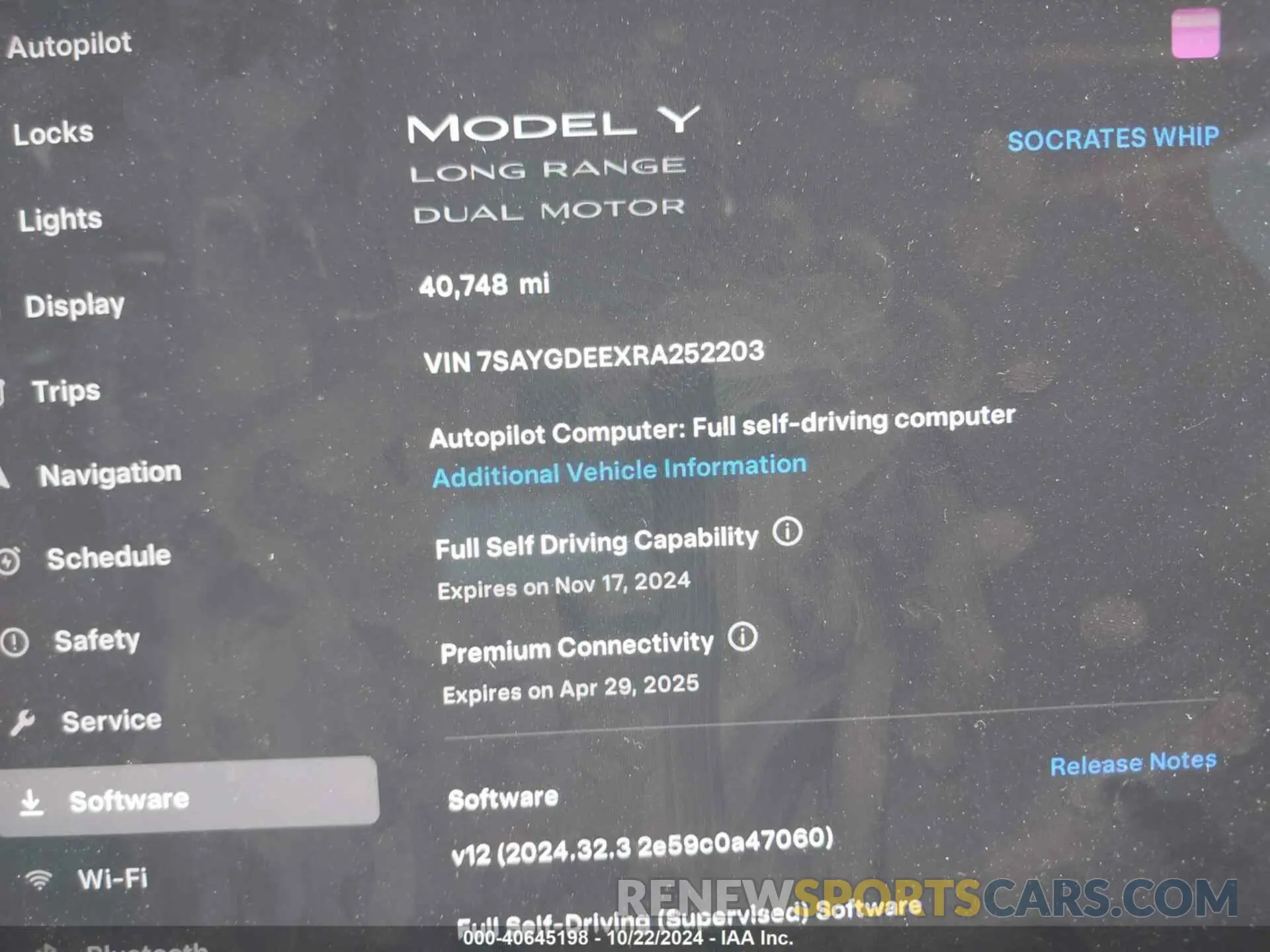 7 Photograph of a damaged car 7SAYGDEEXRA252203 TESLA MODEL Y 2024