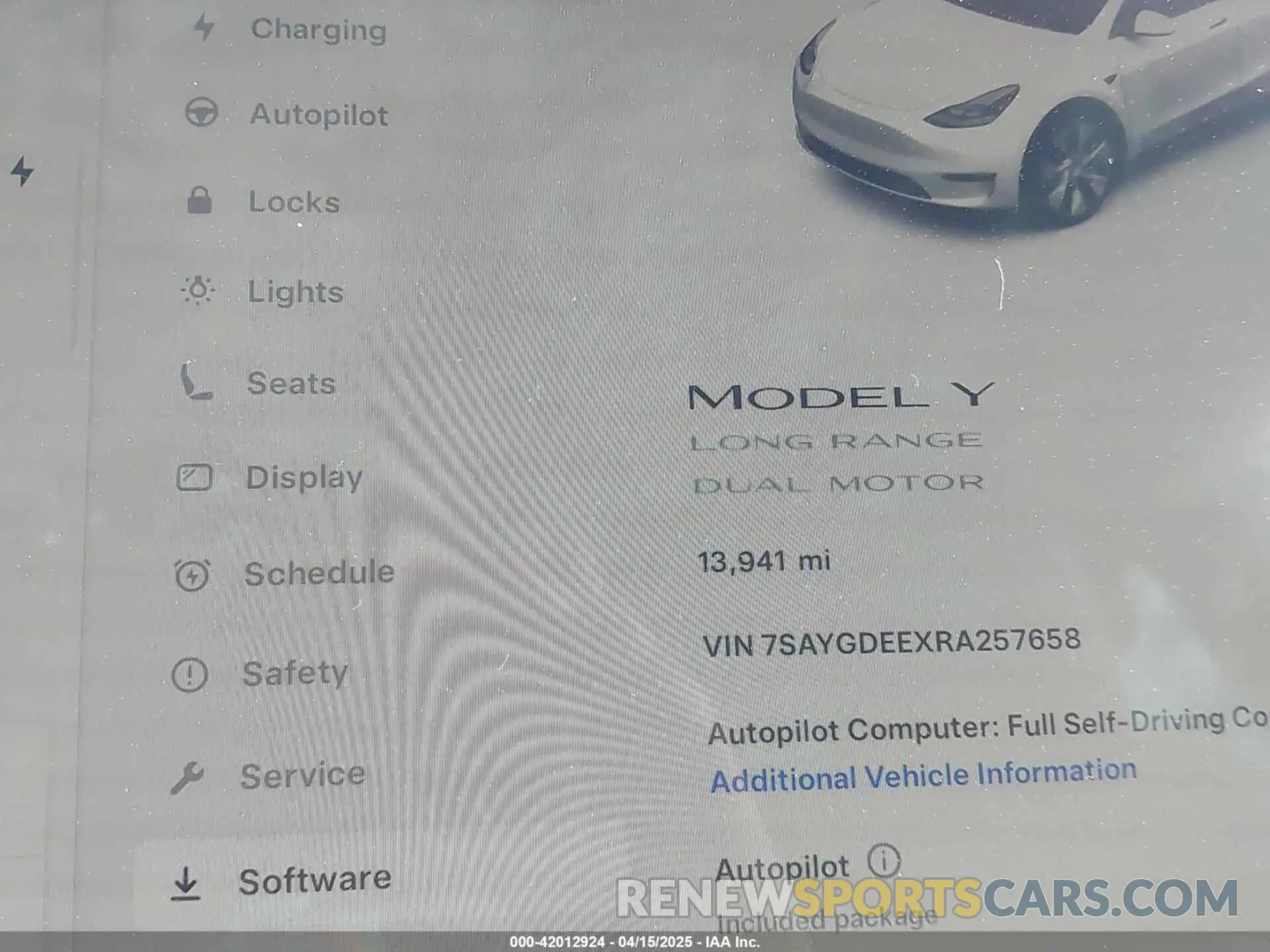 14 Photograph of a damaged car 7SAYGDEEXRA257658 TESLA MODEL Y 2024