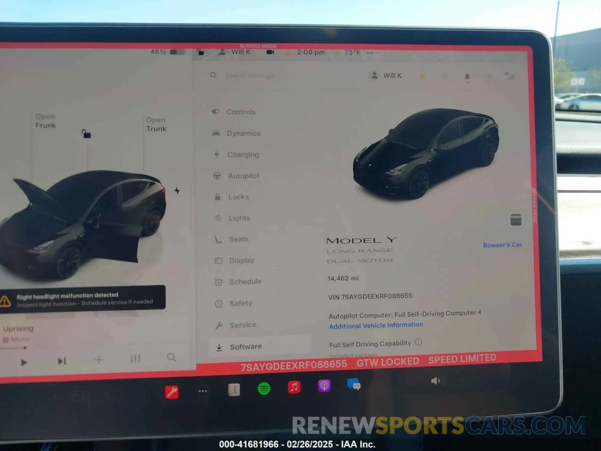 7 Photograph of a damaged car 7SAYGDEEXRF086655 TESLA MODEL Y 2024