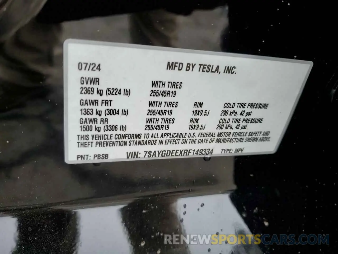 13 Photograph of a damaged car 7SAYGDEEXRF149334 TESLA MODEL Y 2024