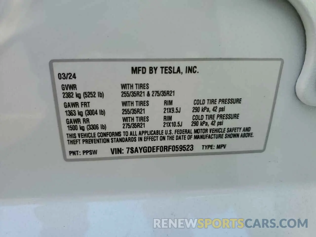 12 Photograph of a damaged car 7SAYGDEF0RF059523 TESLA MODEL Y 2024