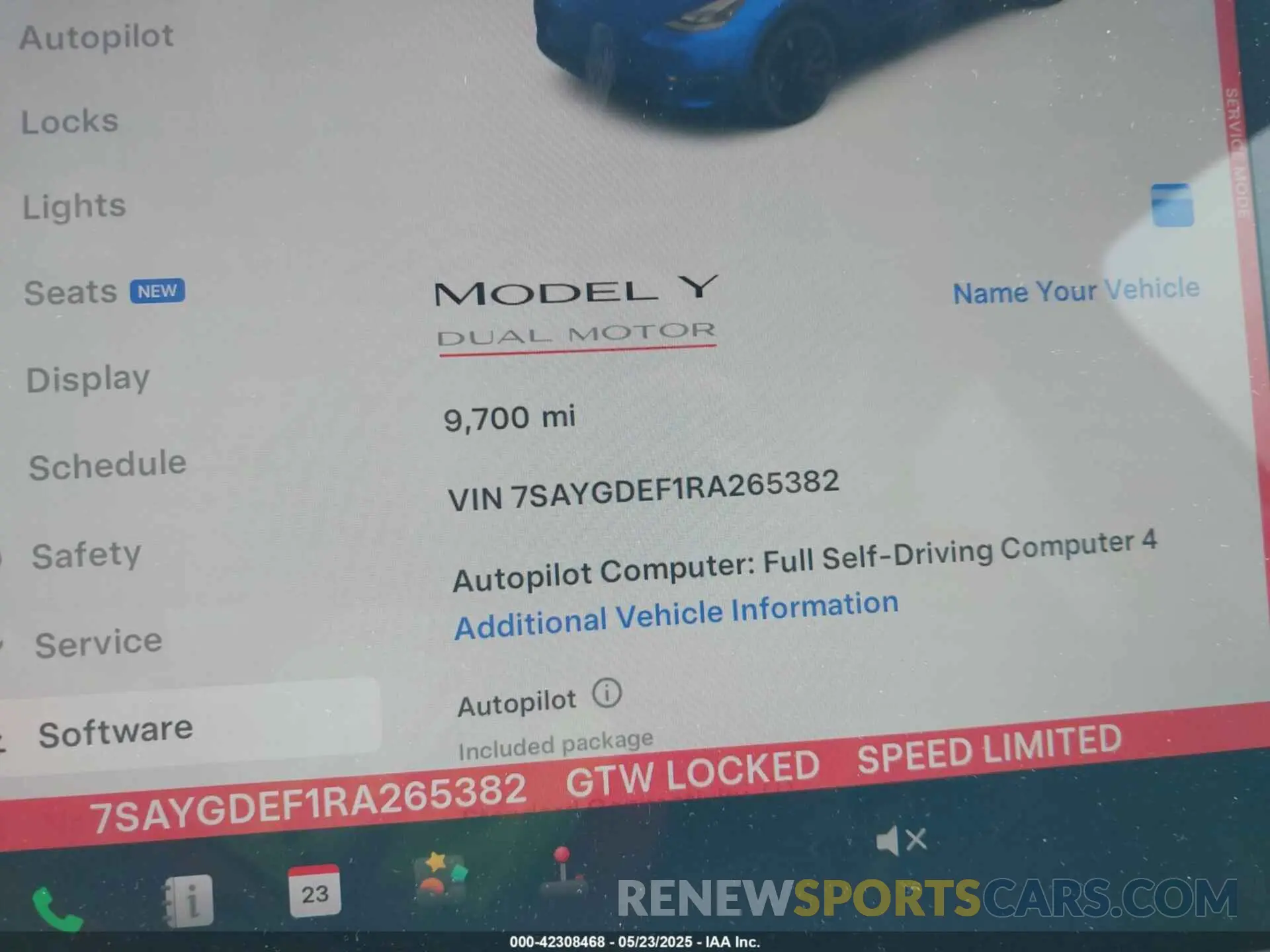 7 Photograph of a damaged car 7SAYGDEF1RA265382 TESLA MODEL Y 2024